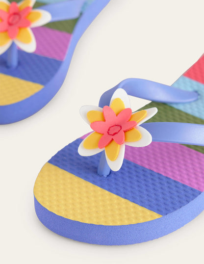 Lustige Flip-Flops-Ackerbohnengrün/Pink, Gestreift