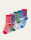Gerippte Socken im 5er-Pack-Bunt Gestreift