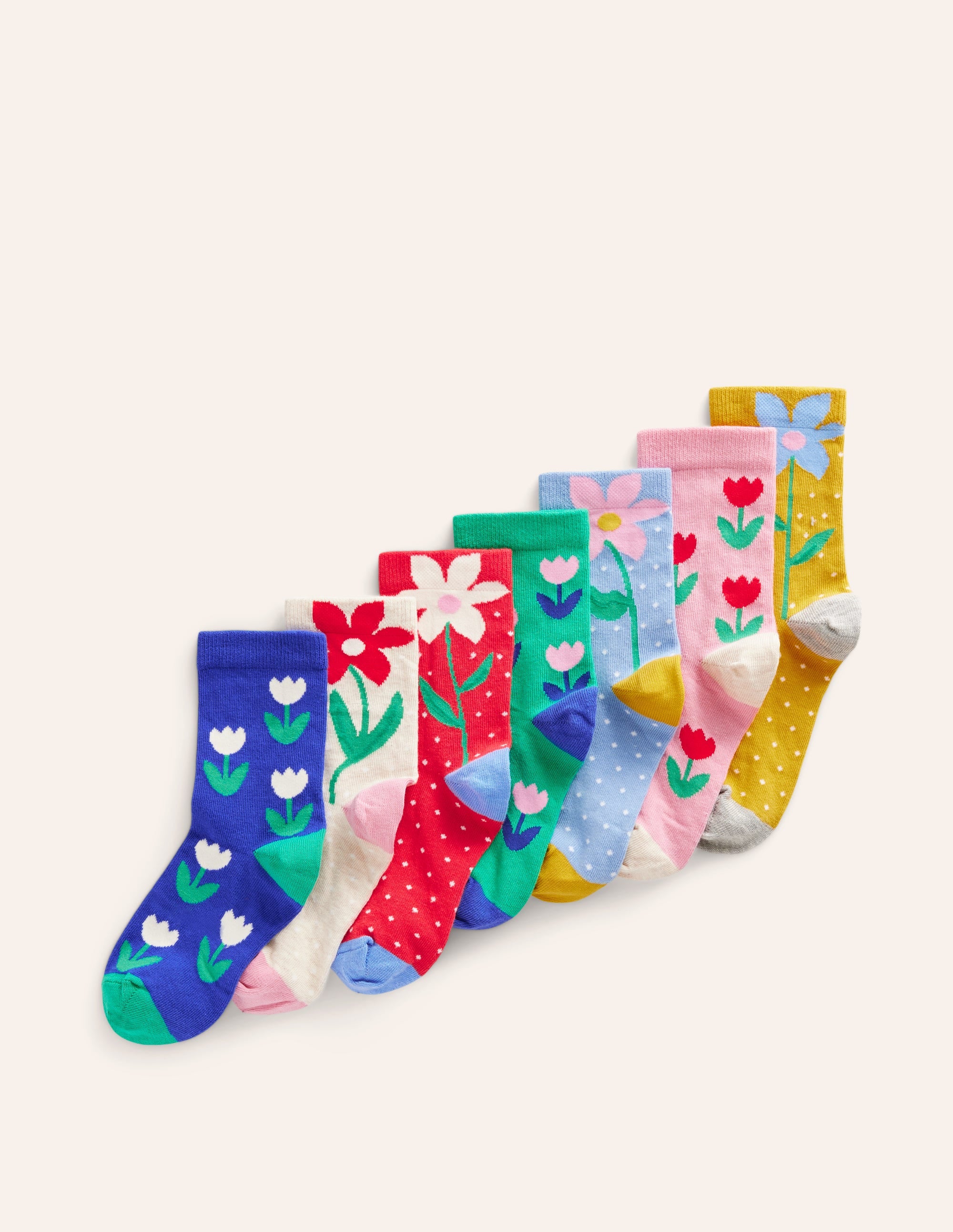 Socken im 7er-Pack-Bunt Blumen - Image 1