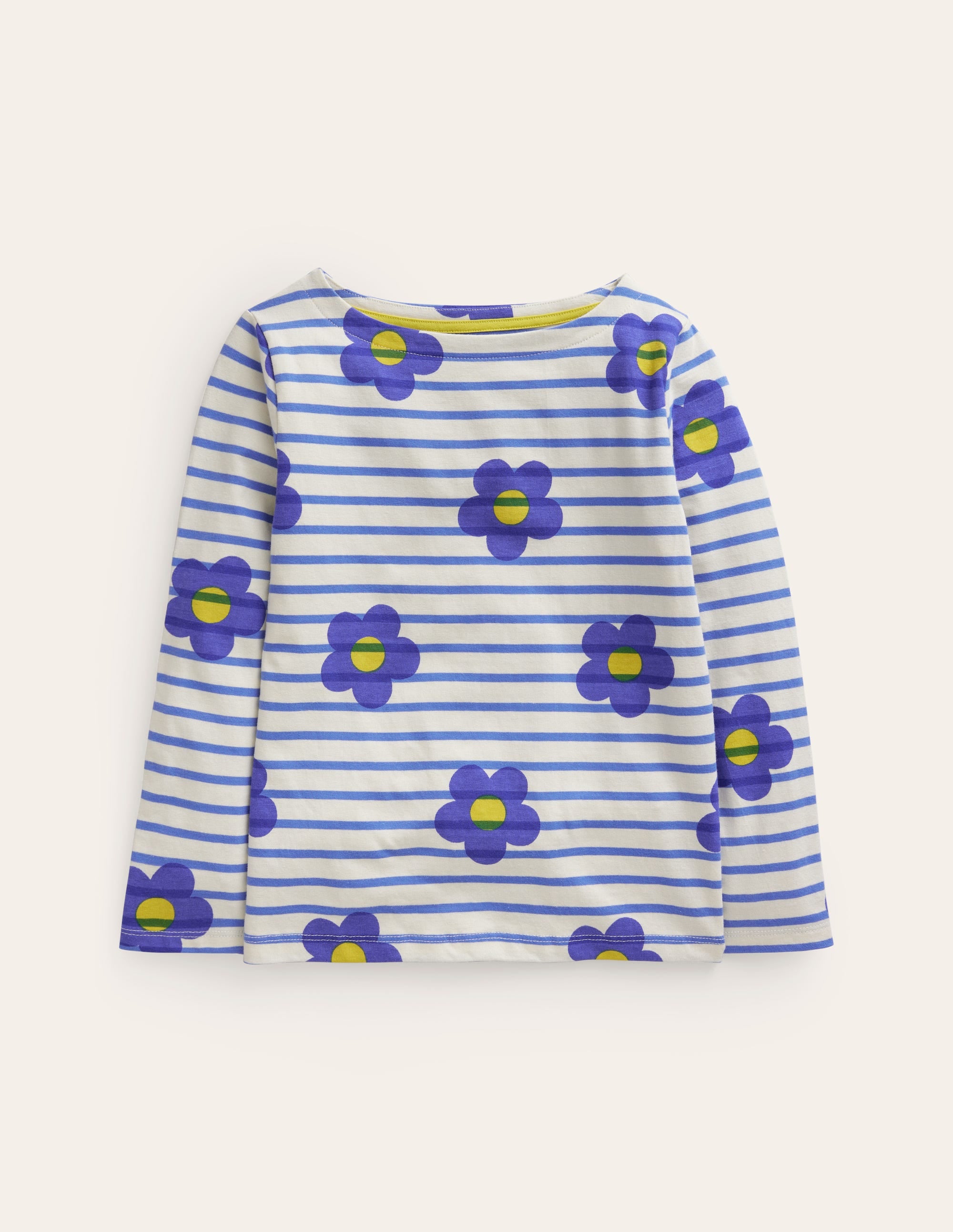 Lustiges Bretonshirt-Blau Blume - Image 1