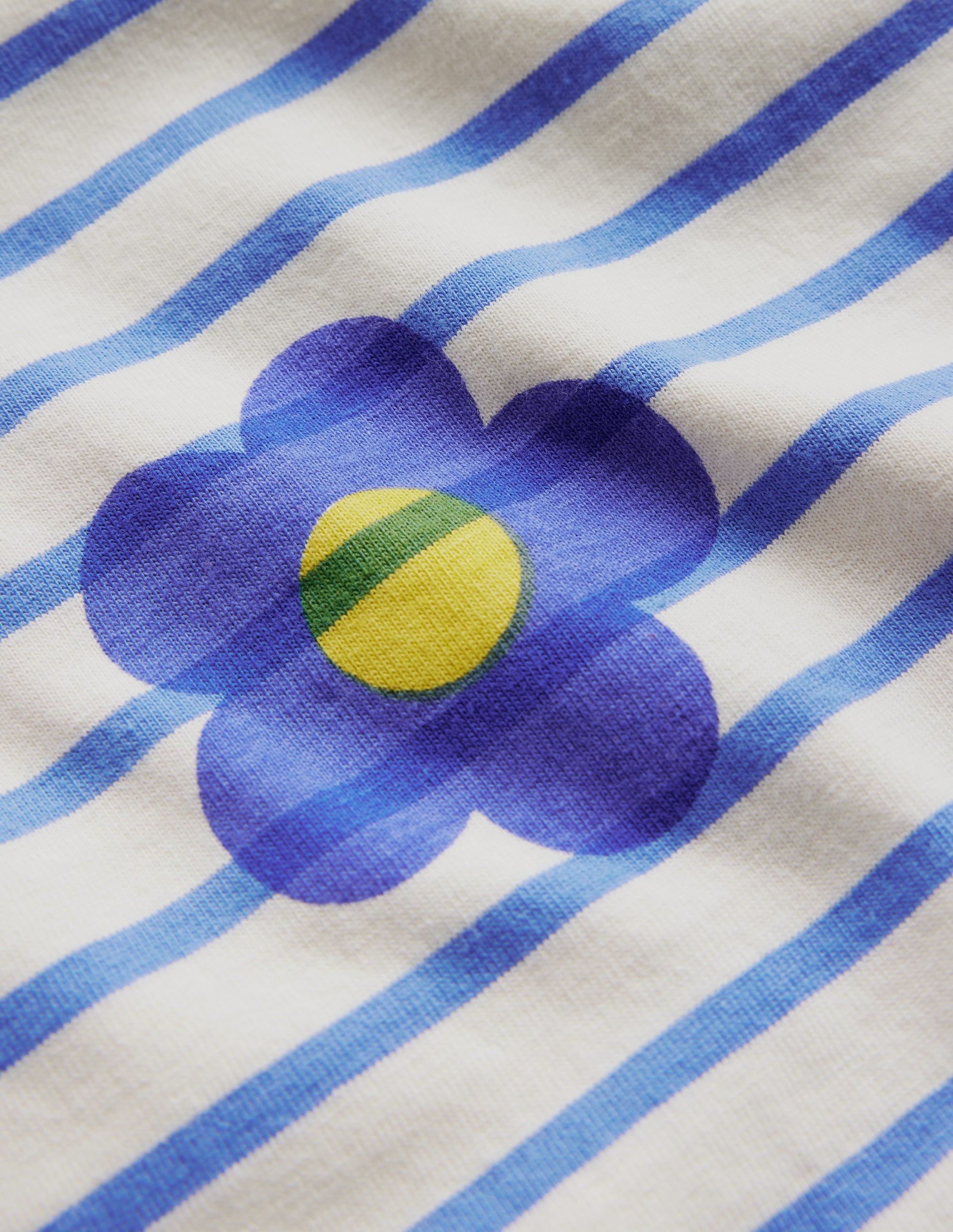 Lustiges Bretonshirt-Blau Blume - Image 3