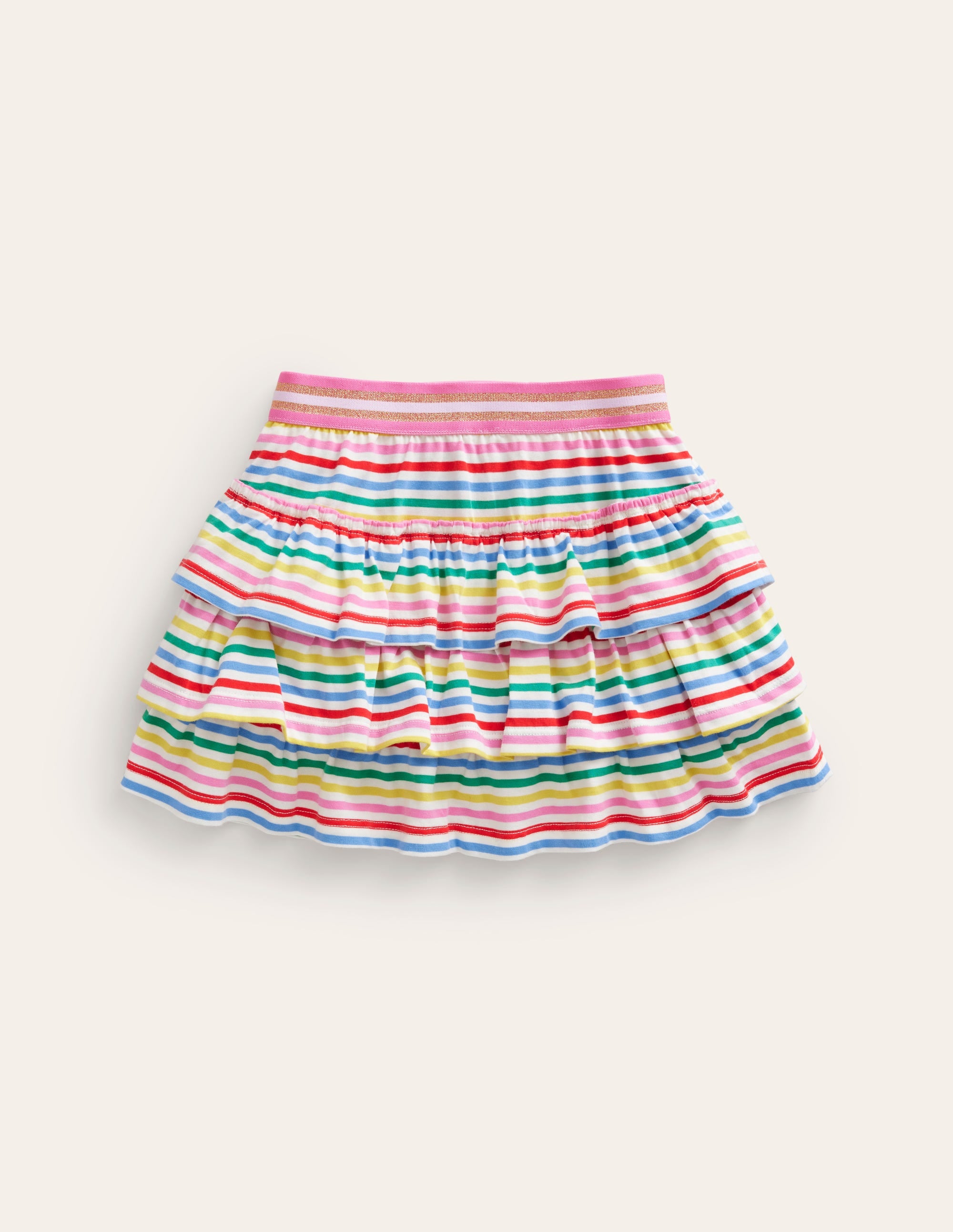 Jersey-Skort mit Rüschen-Bunt, Gestreift - Image 2