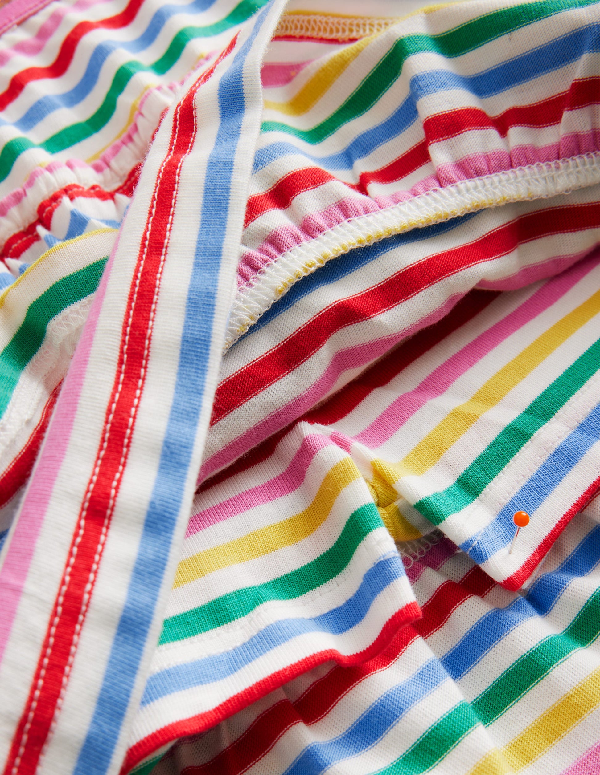 Jersey-Skort mit Rüschen-Bunt, Gestreift-3