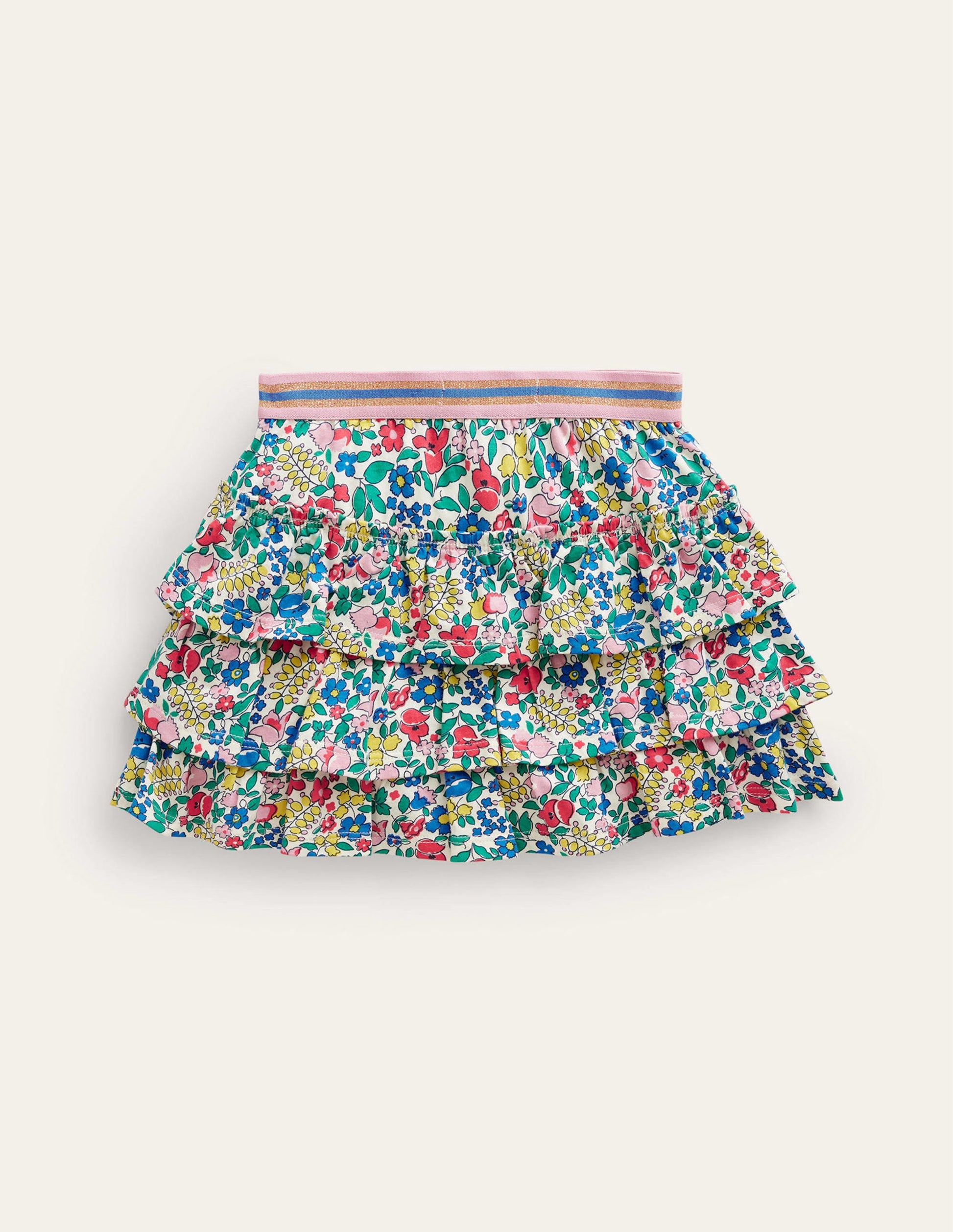 Jupe-short volantée en jersey-Lit de fleurs multi-2