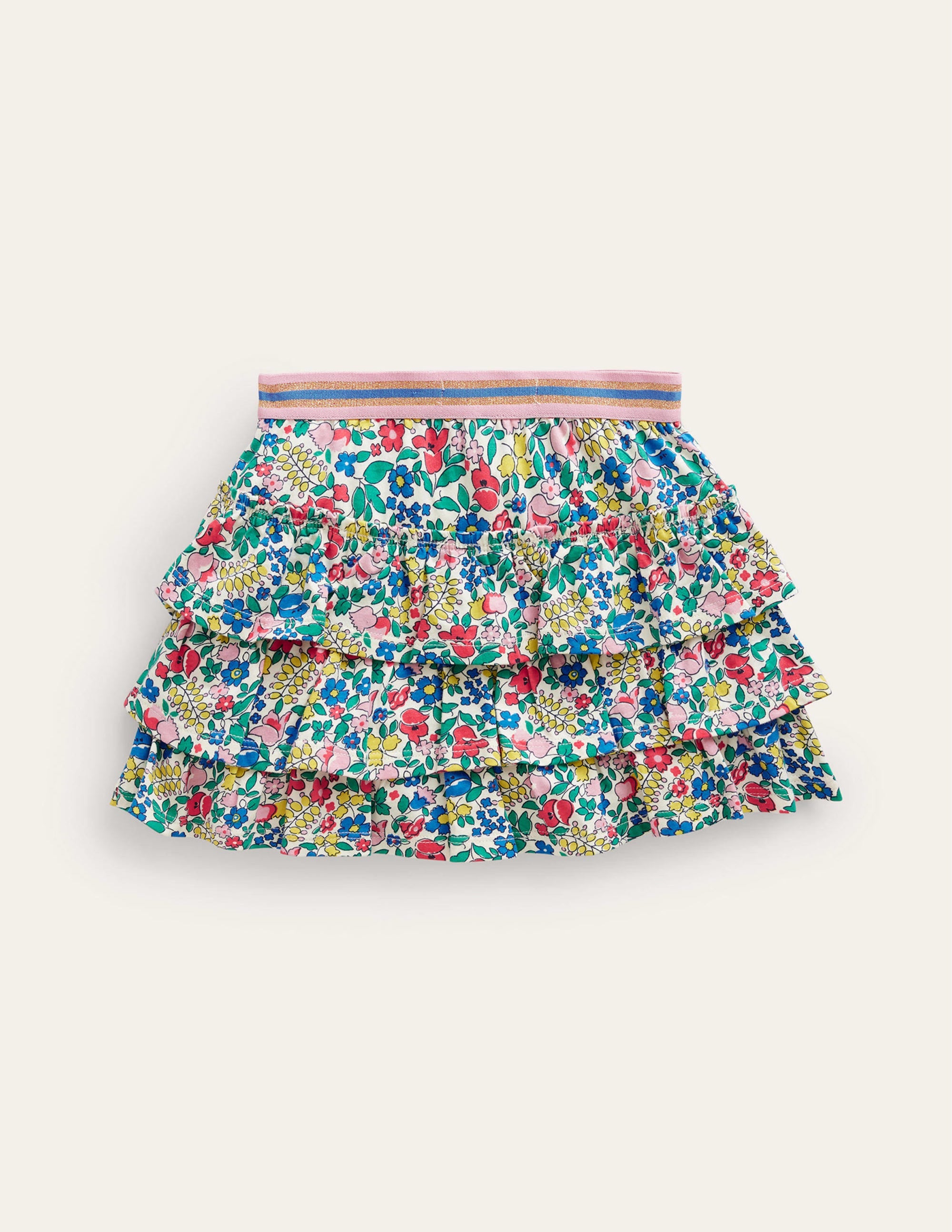 Jupe-short volantée en jersey-Lit de fleurs multi - Image 2