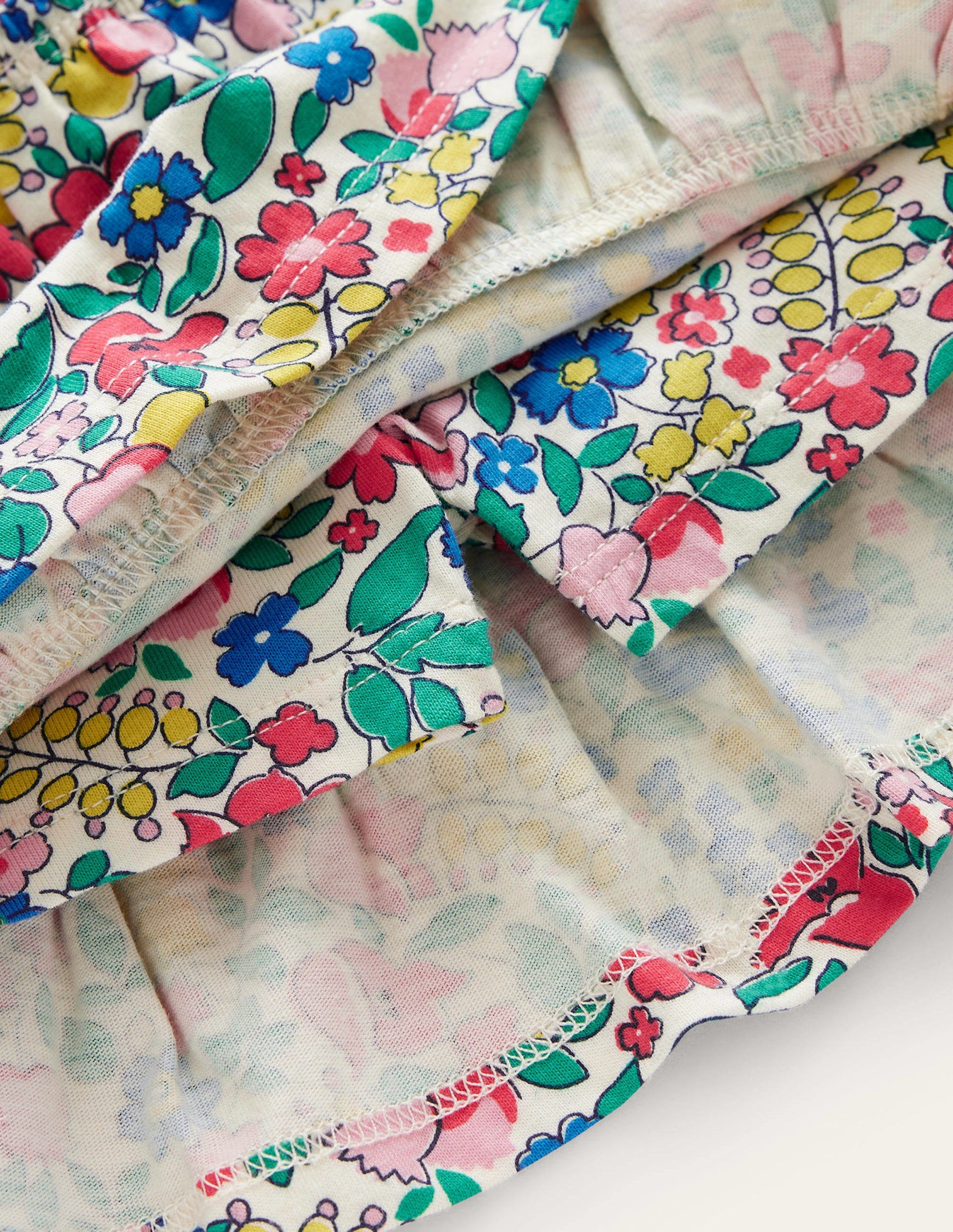 Jupe-short volantée en jersey-Lit de fleurs multi-3