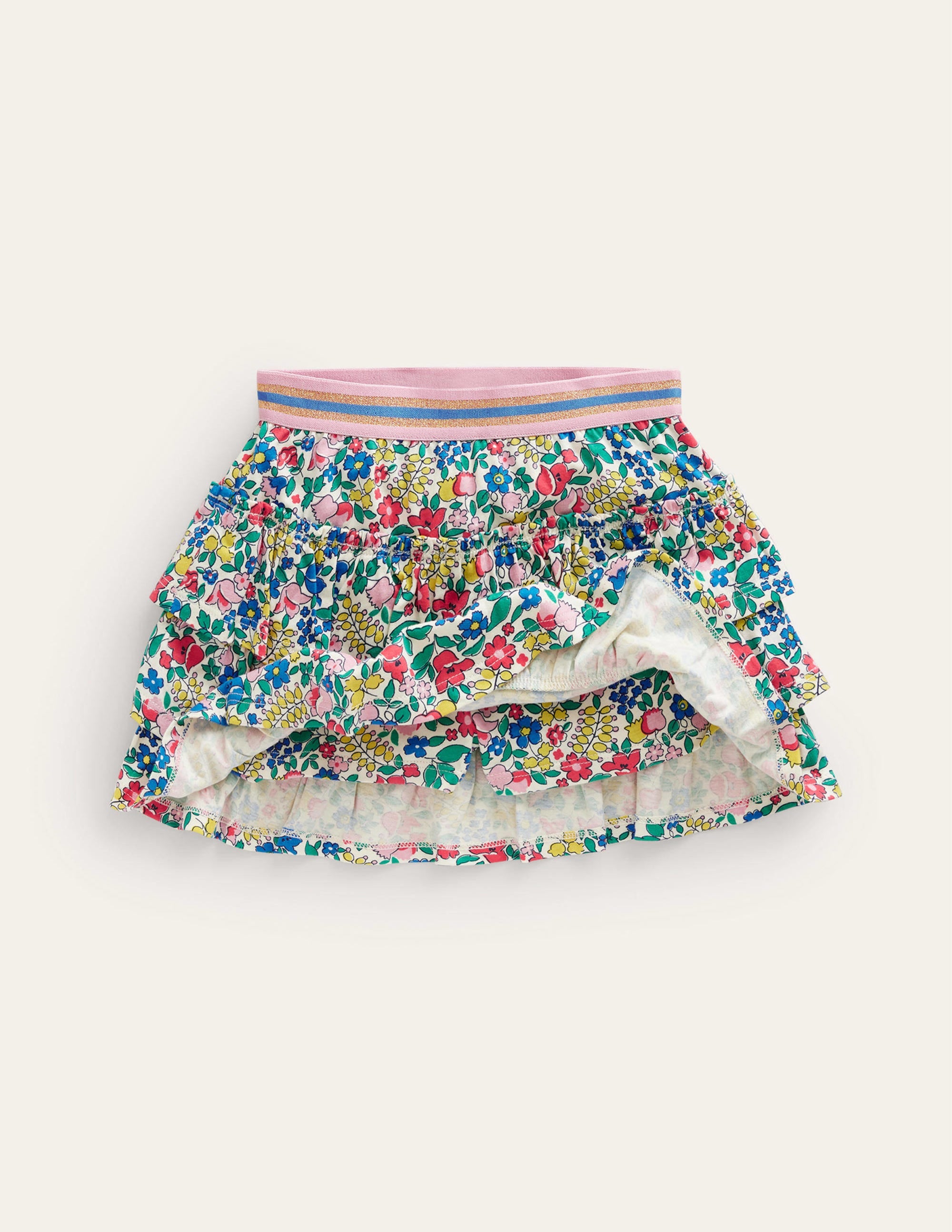 Jupe-short volantée en jersey-Lit de fleurs multi - Image 4