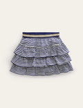 Jupe-short volantée en jersey-Schuluniform-Marineblau/Naturweiß