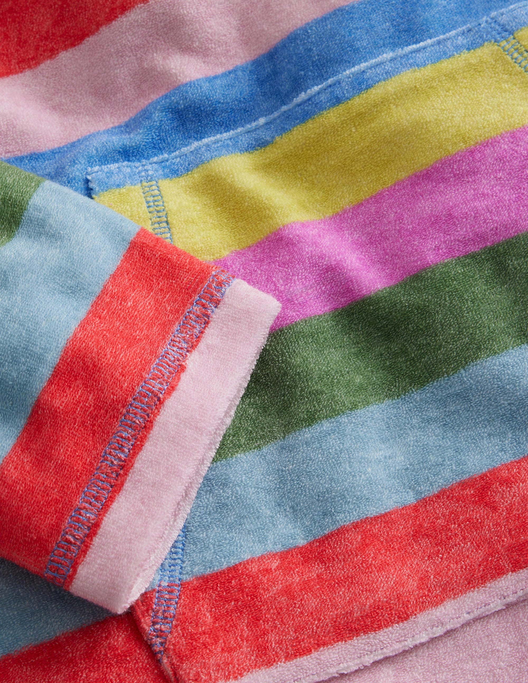 Frottee-Badeponcho-Ackerbohnengrün/Pink, Gestreift - Image 3