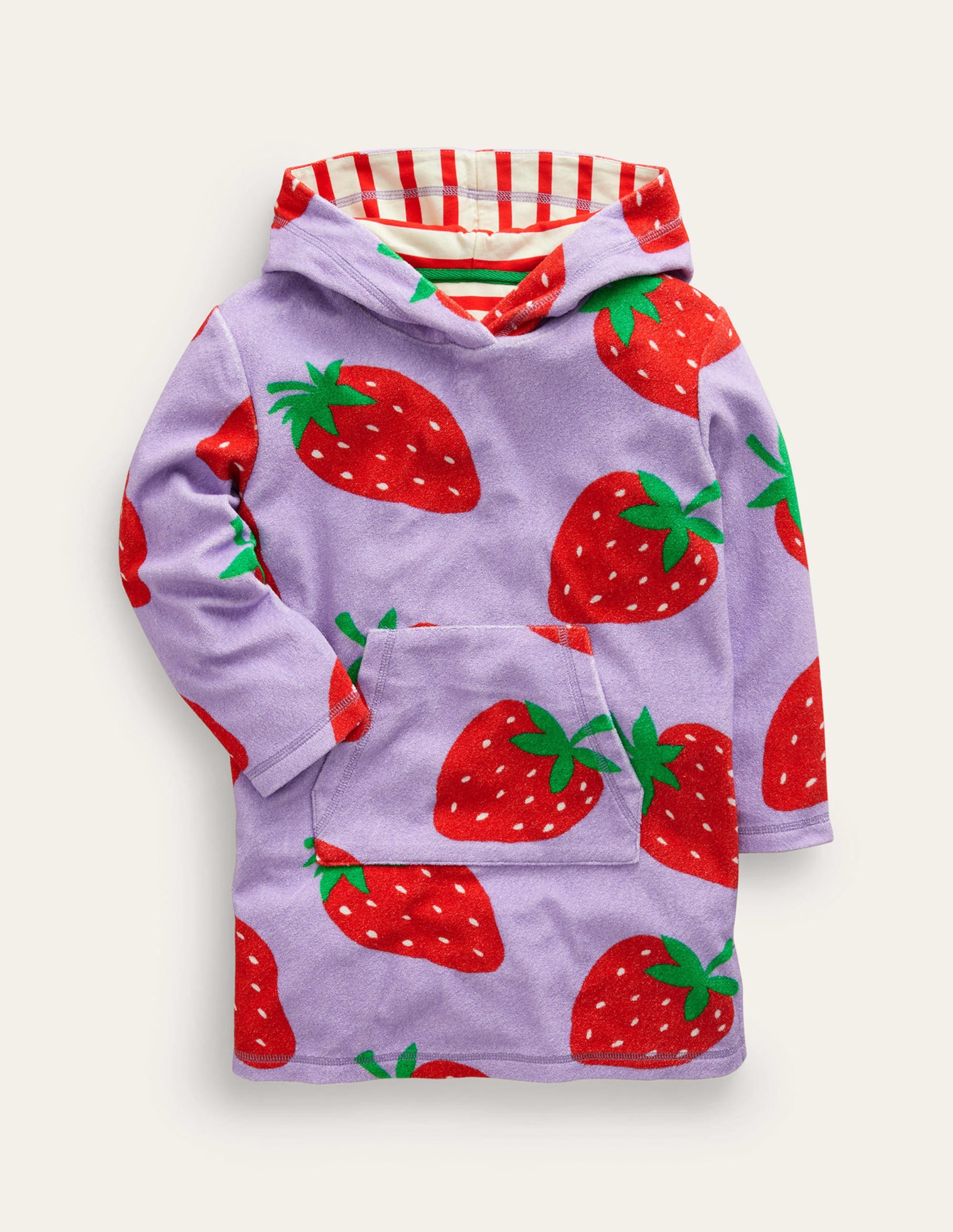 Poncho en éponge-Fraises parme - Image 1