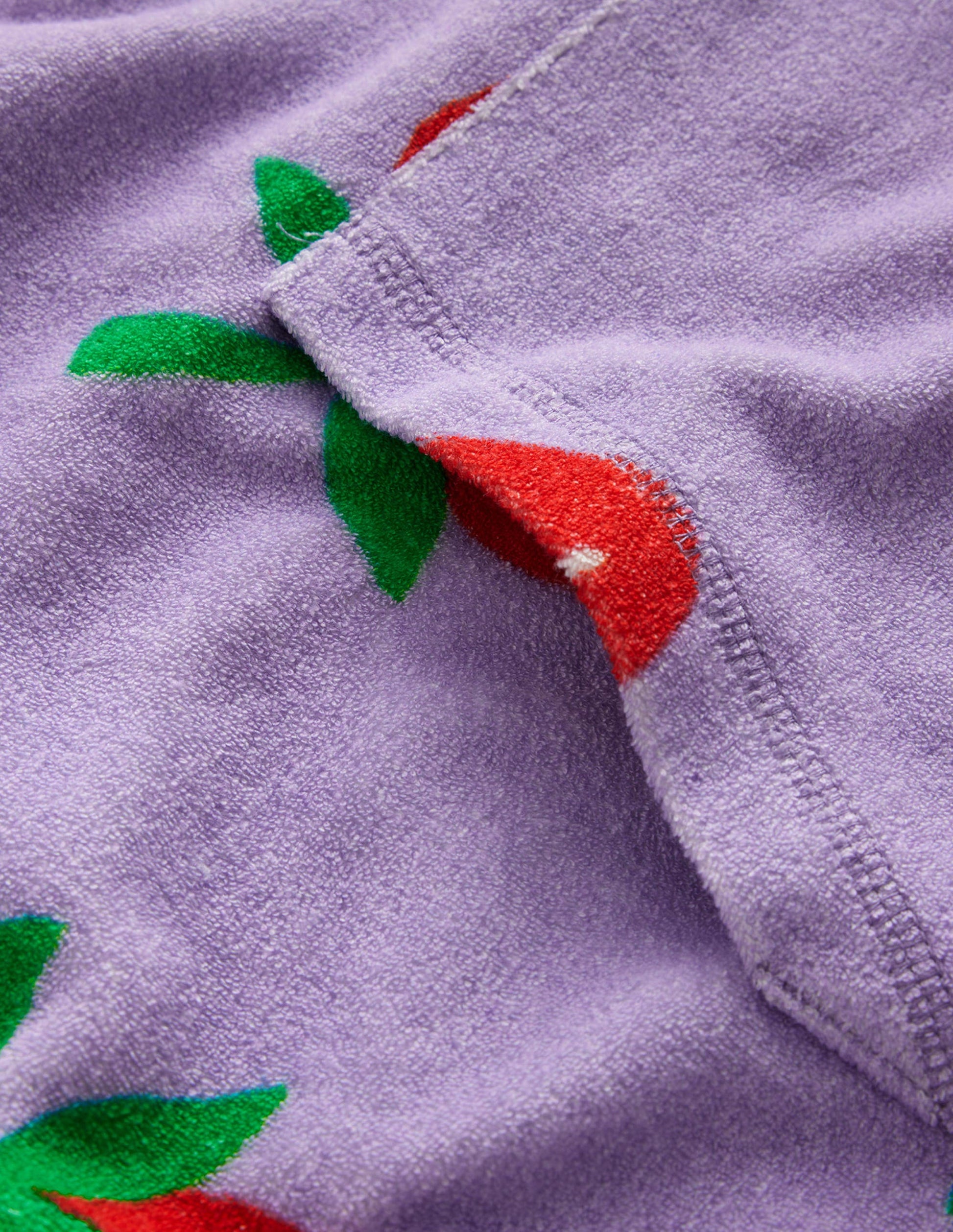 Poncho en éponge-Fraises parme-3