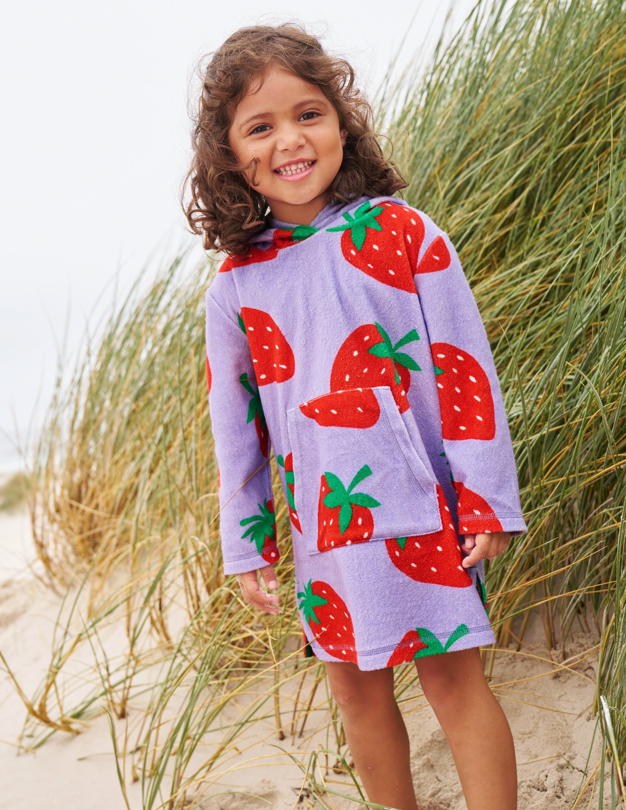 Poncho en éponge-Fraises parme - Image 4