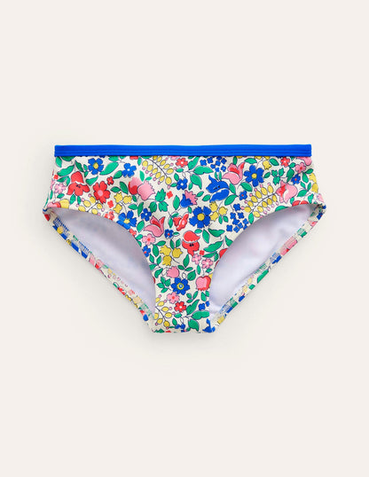 Patterned Bikini Bottoms-Multi Flowerbed