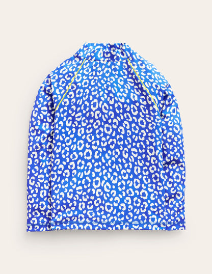 Gemustertes Rash Top-Blau Leopard