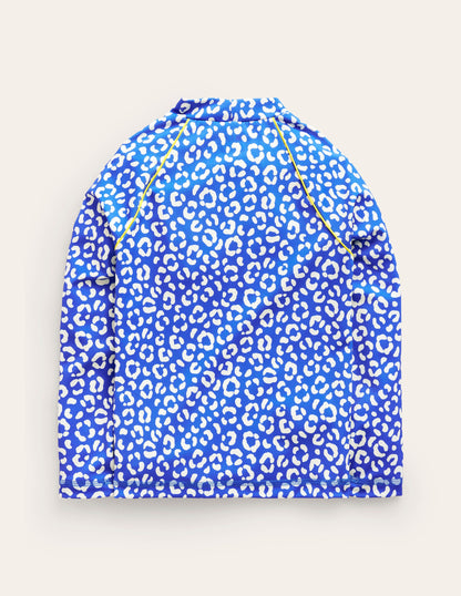 Gemustertes Rash Top-Blau Leopard