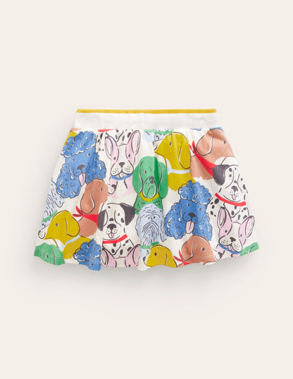 Jupe-short imprimée en jersey-Chien multi-2
