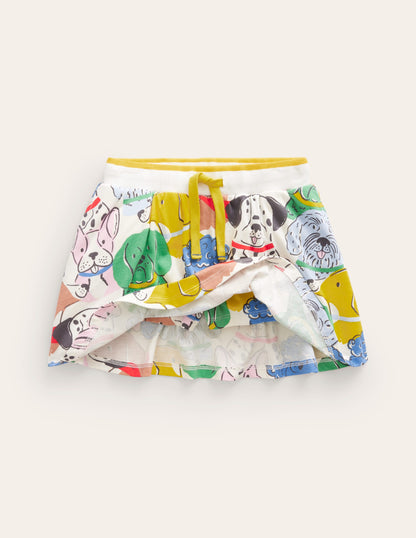 Jupe-short imprimée en jersey-Chien multi-4