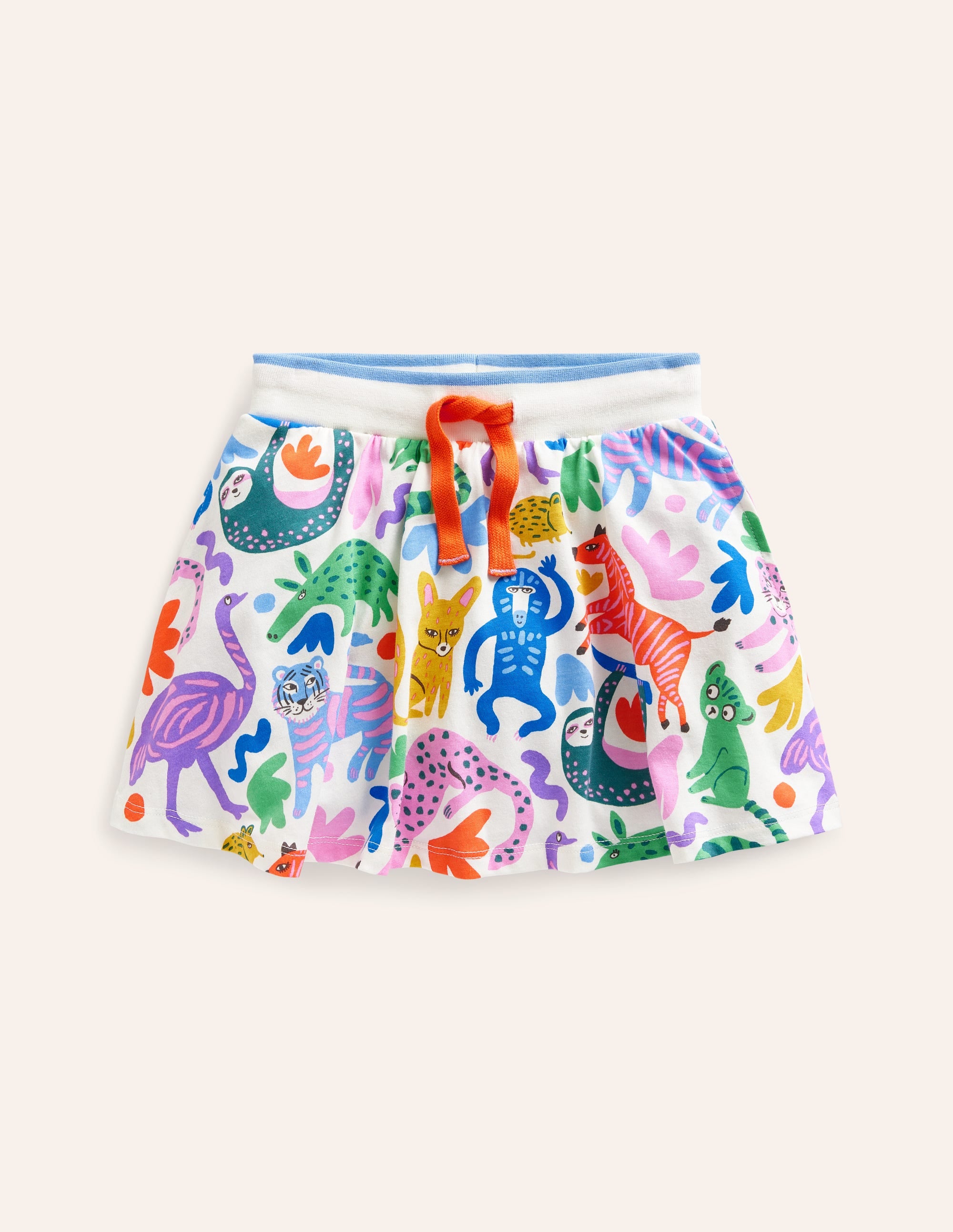Jupe-short imprimée en jersey-Copains de safari multi - Image 1
