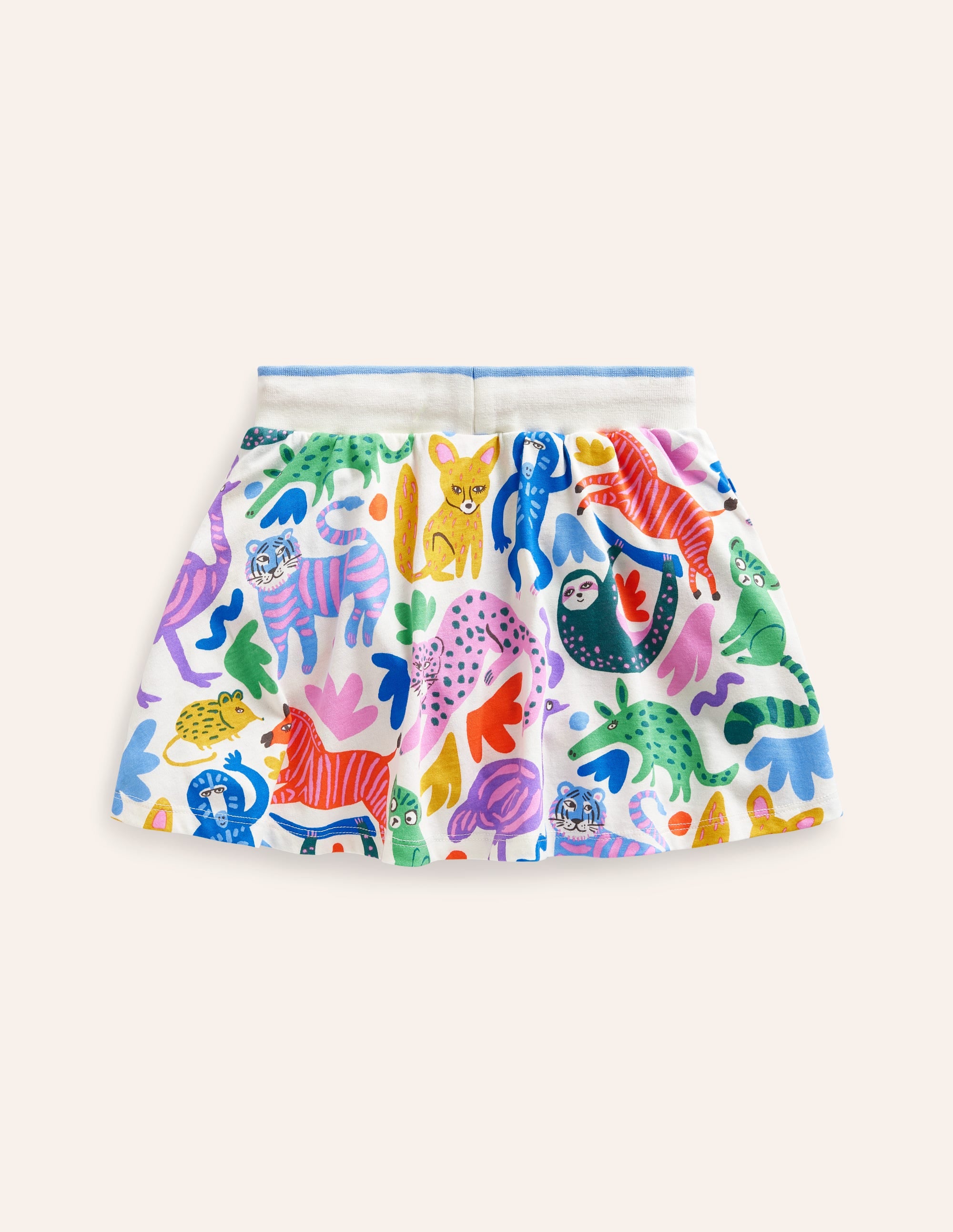 Jupe-short imprimée en jersey-Copains de safari multi - Image 2