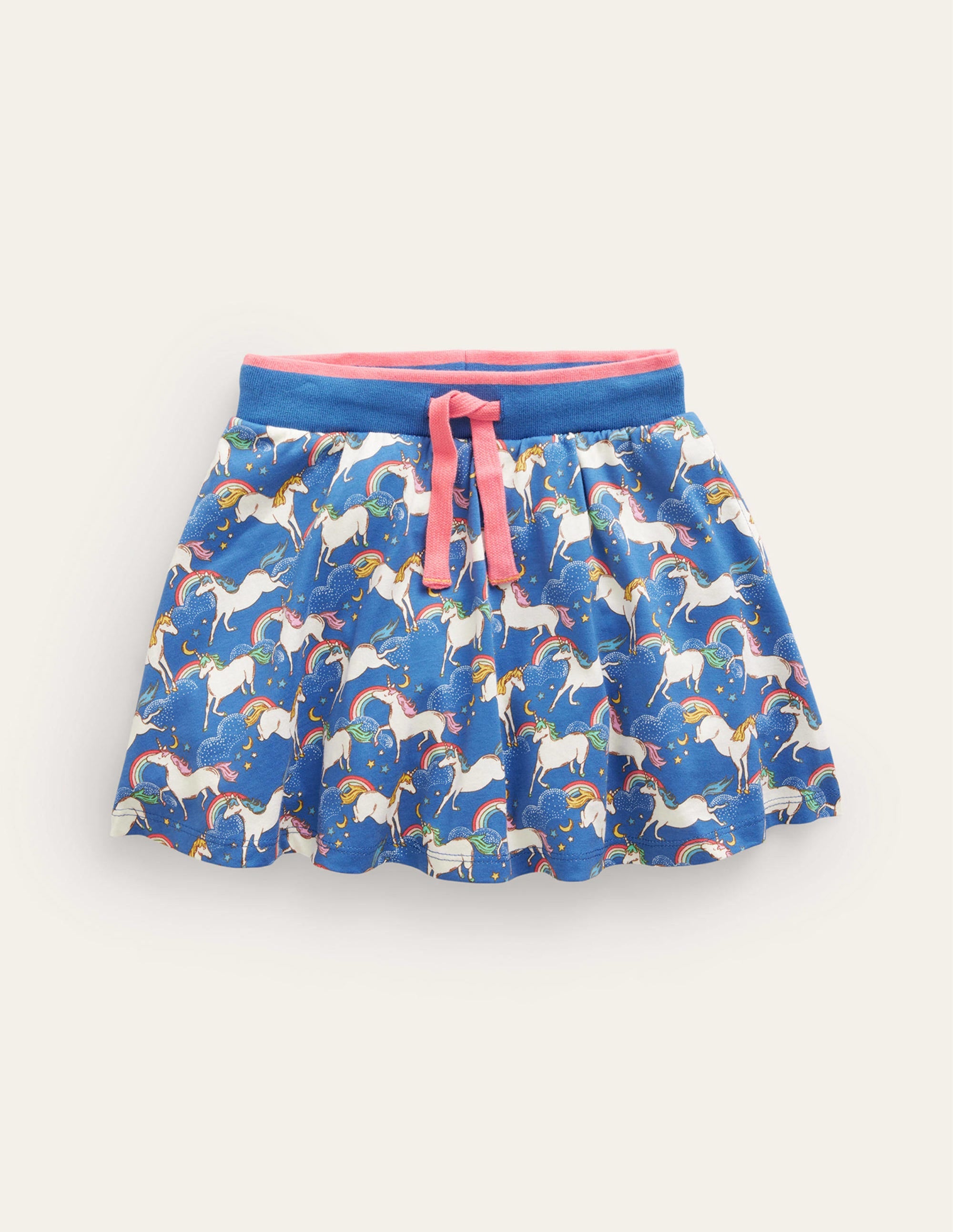 Gemusterter Jersey-Skort-Delfter Blau Einhorn - Image 1