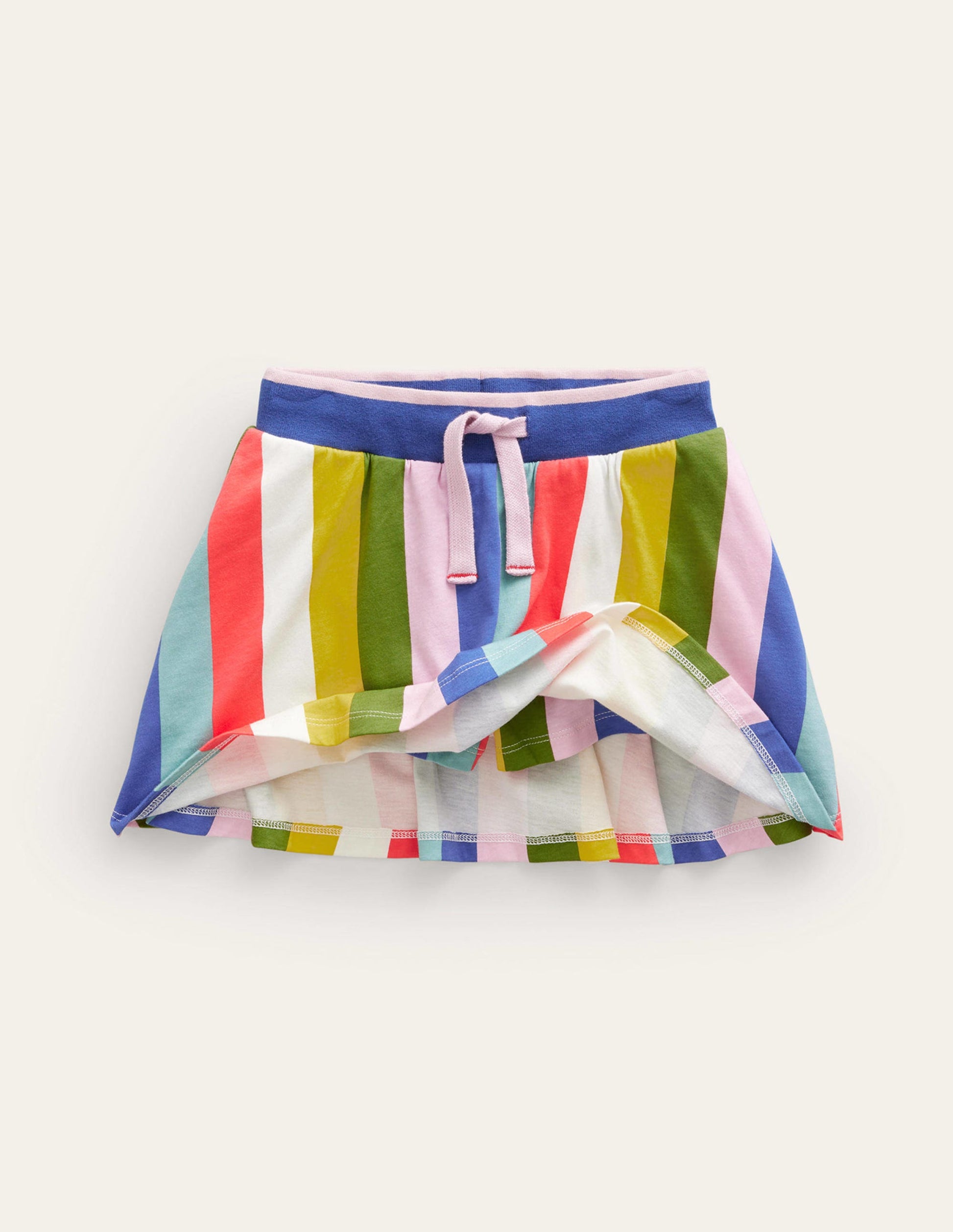 Gemusterter Jersey-Skort-Blitzblau/Bunt, Gestreift-4