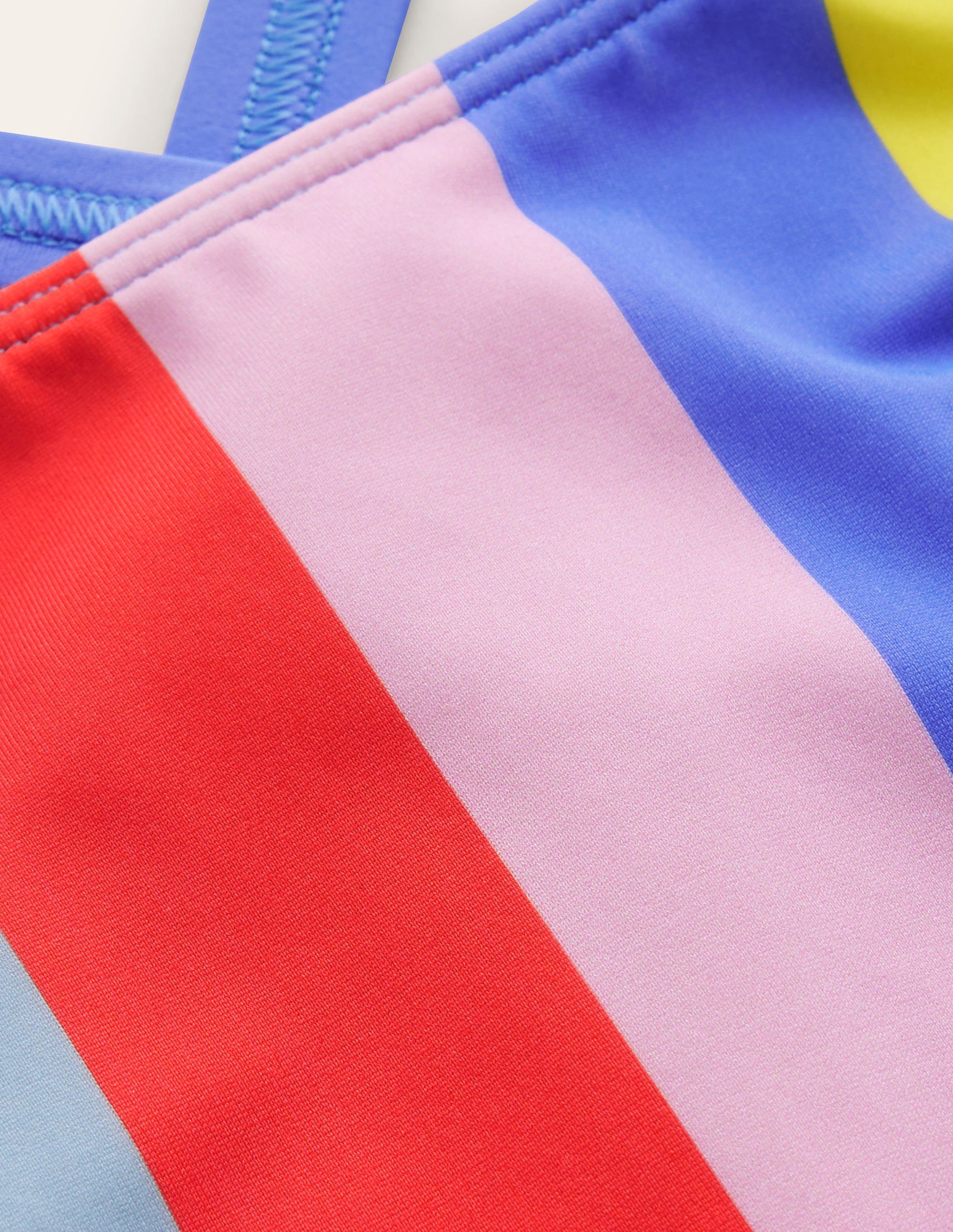 Maillot de bain imprimé croisé dans le dos-À Rayures Multicolores-5
