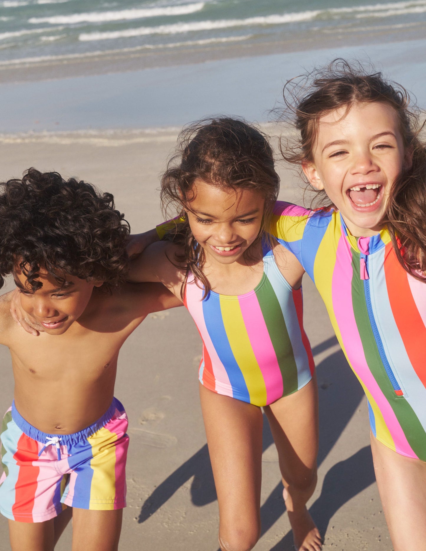 Maillot de bain imprimé croisé dans le dos-À Rayures Multicolores