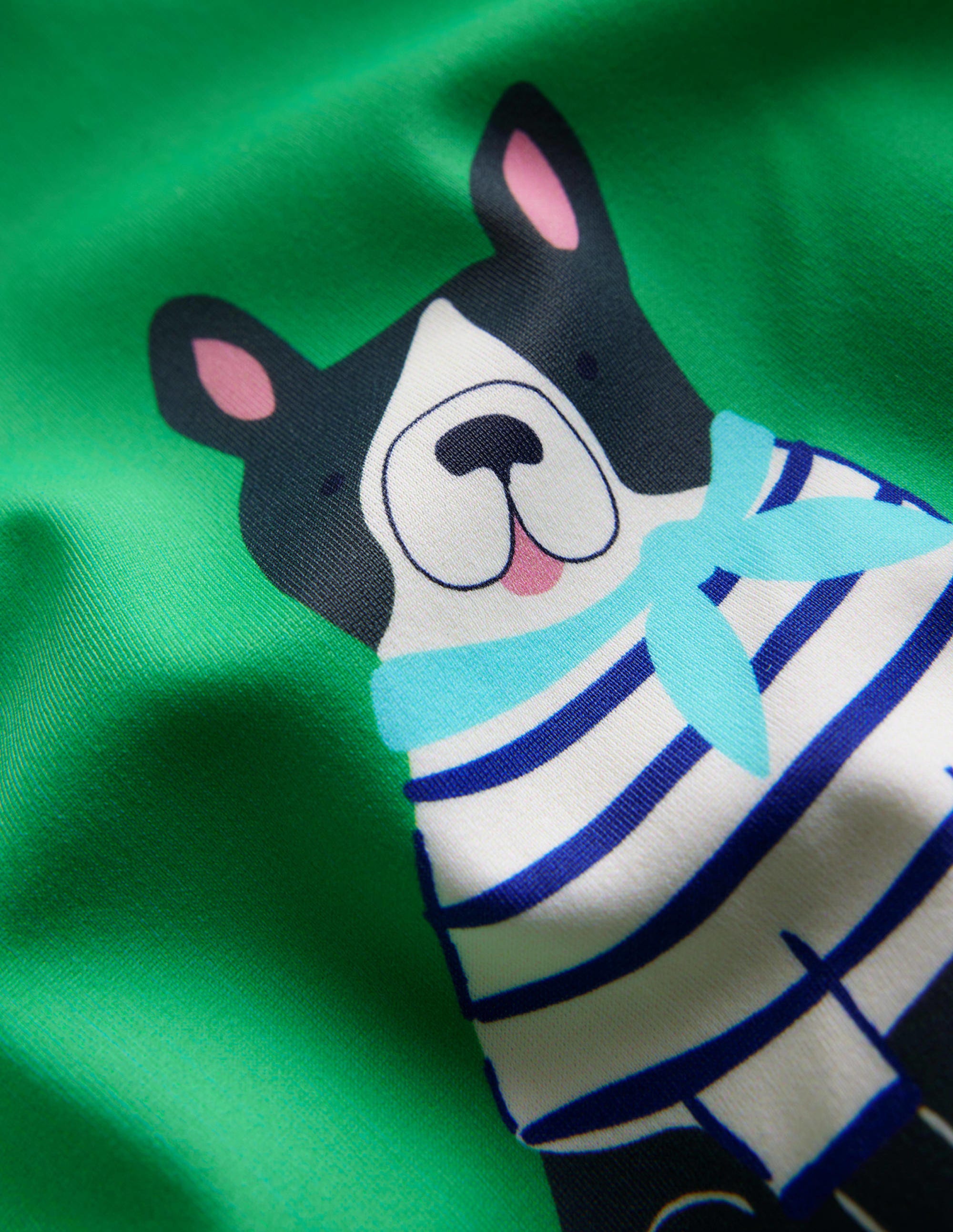 Maillot de bain imprimé croisé dans le dos-Chiens vert Ming - Image 3