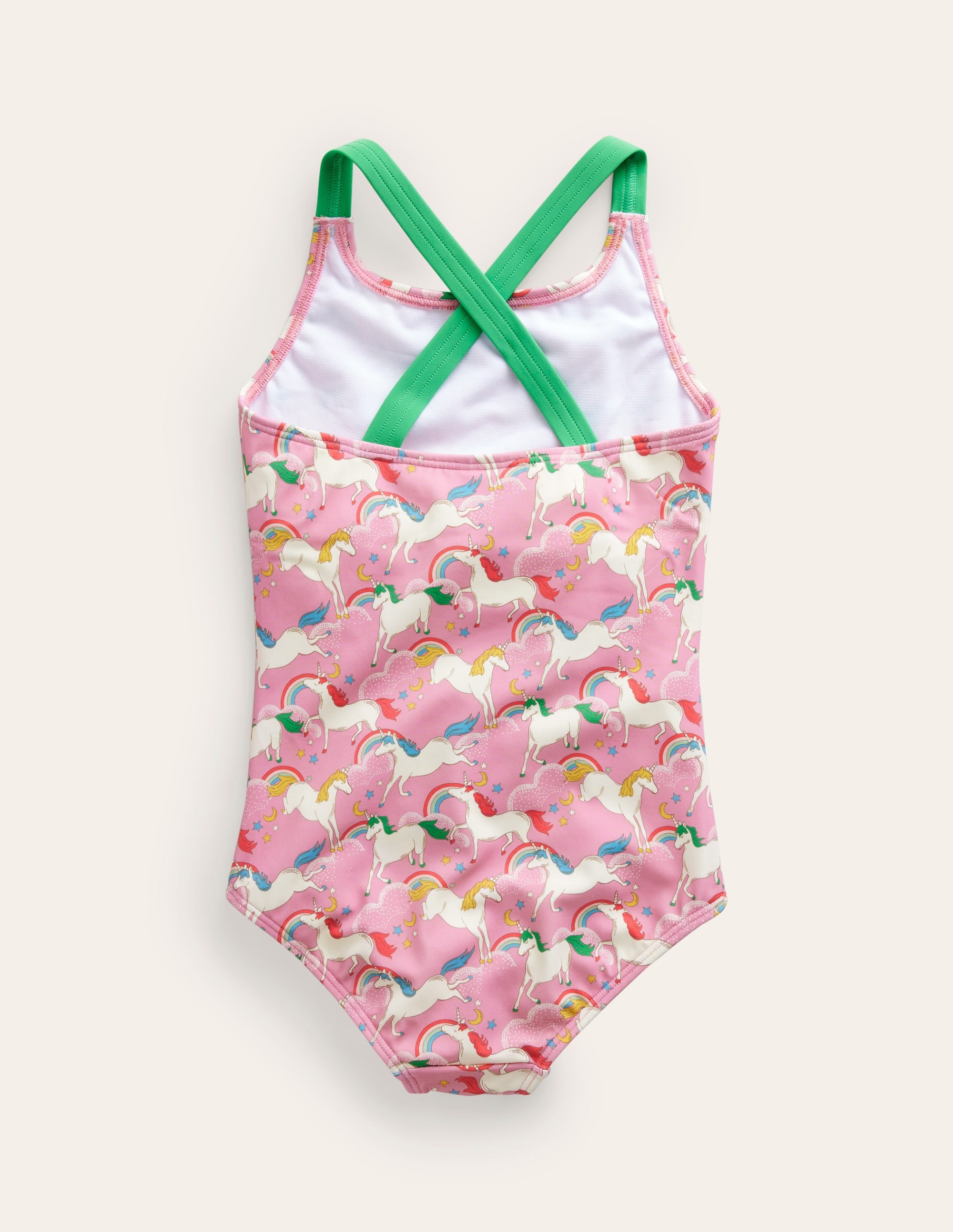 Maillot de bain imprimé croisé dans le dos-Kirschblütenrosa Einhörner - Image 2