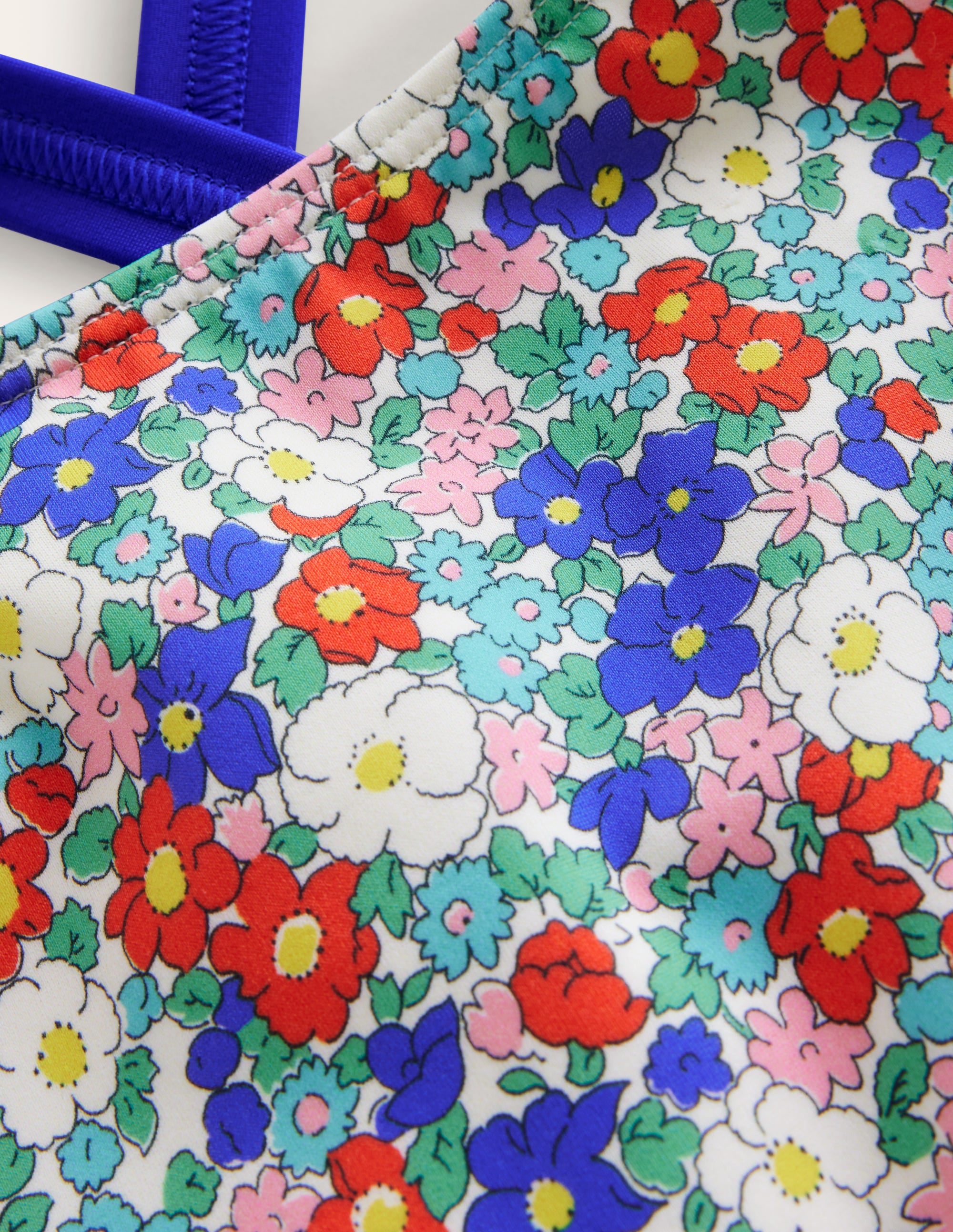 Maillot de bain imprimé croisé dans le dos-Motif floral nautique - Image 3
