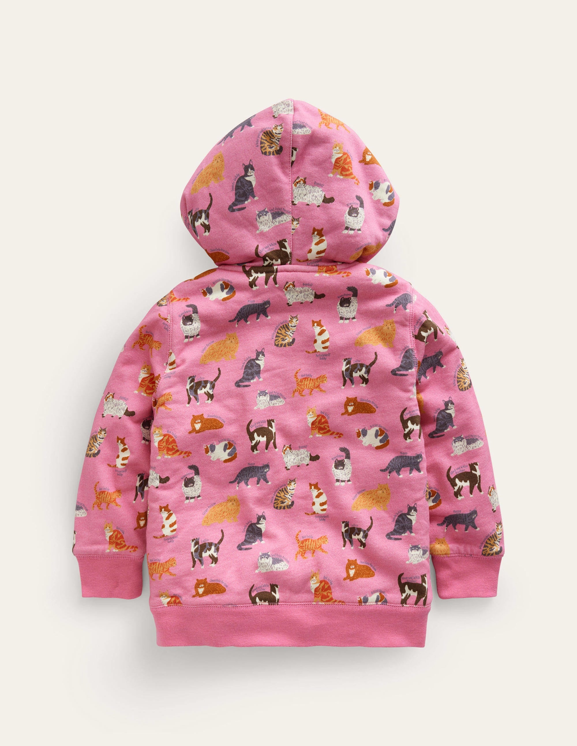 Kapuzenpulli mit Zottelfutter-Kirschblütenrosa Katzen - Image 2