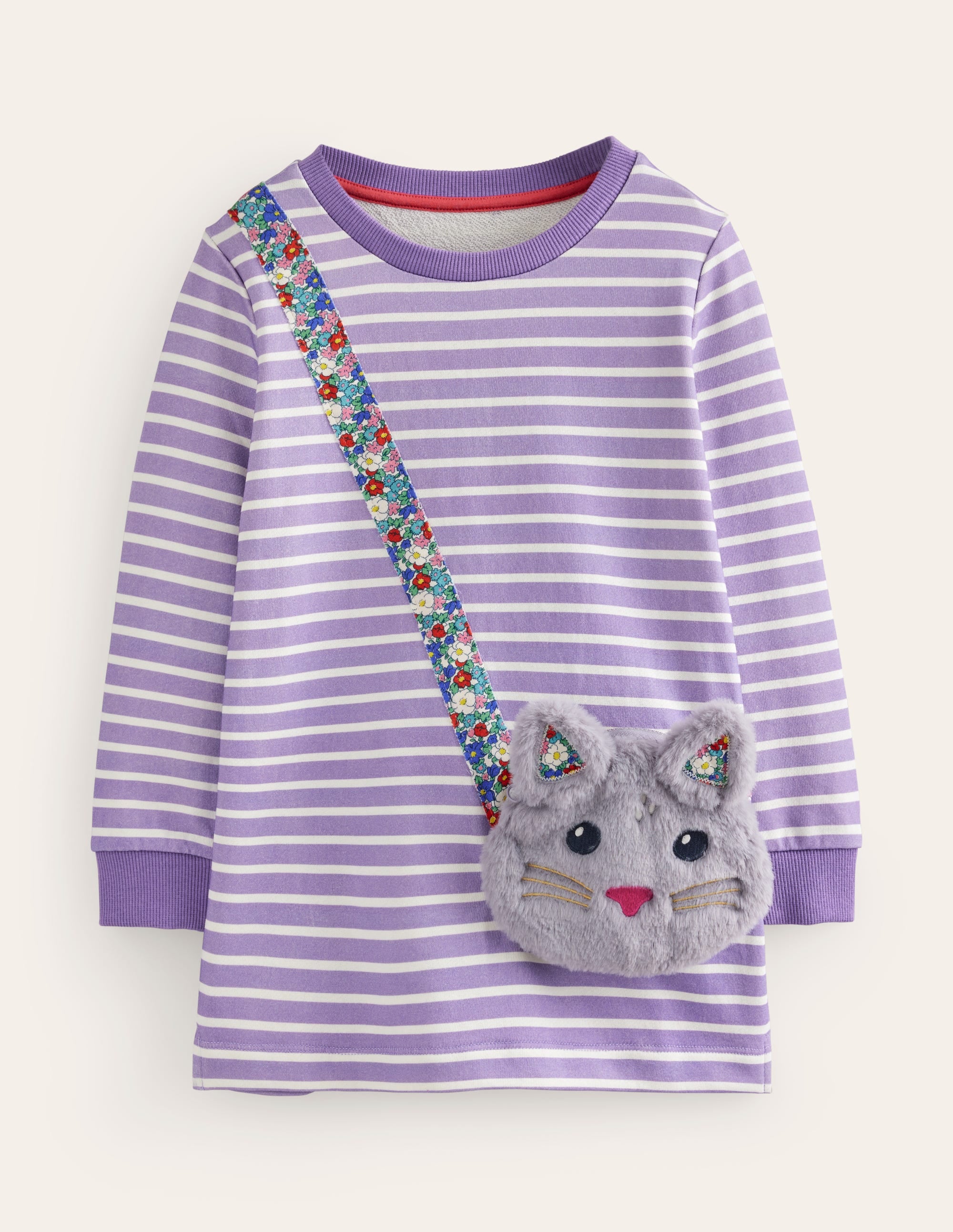 Tunika mit applizierter Tasche-Parmaviolett/Naturweiß - Image 1