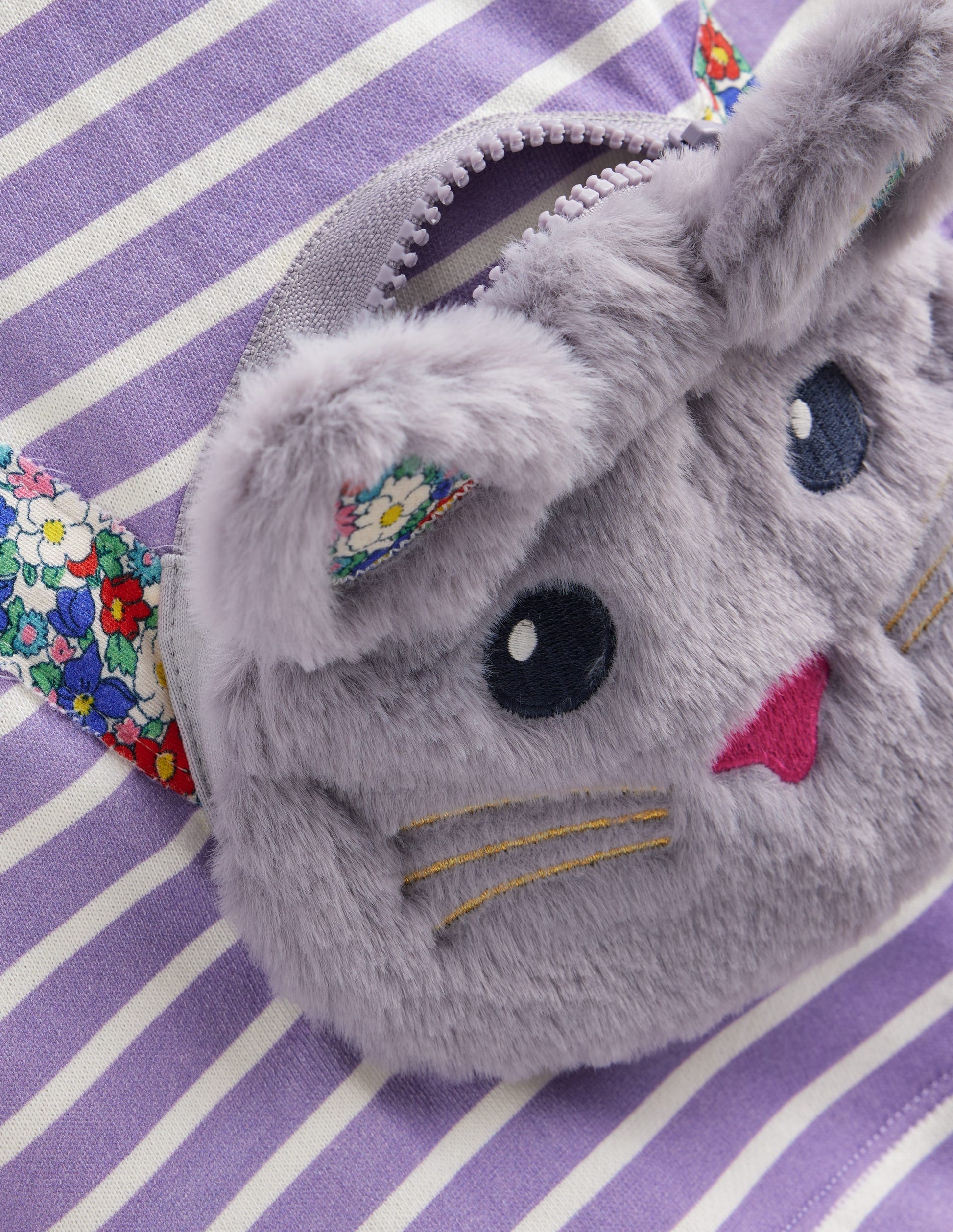 Tunika mit applizierter Tasche-Parmaviolett/Naturweiß-3