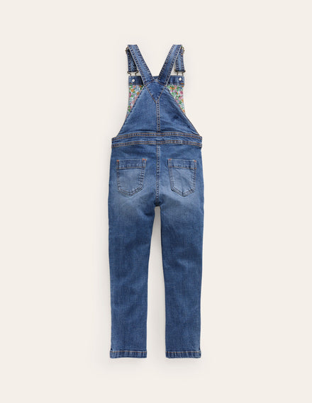 Fun Dungaree-Light Vintage Denim Rainbow