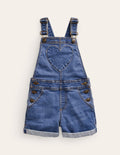 Kurze Latzhose mit Herztaschen-Denim