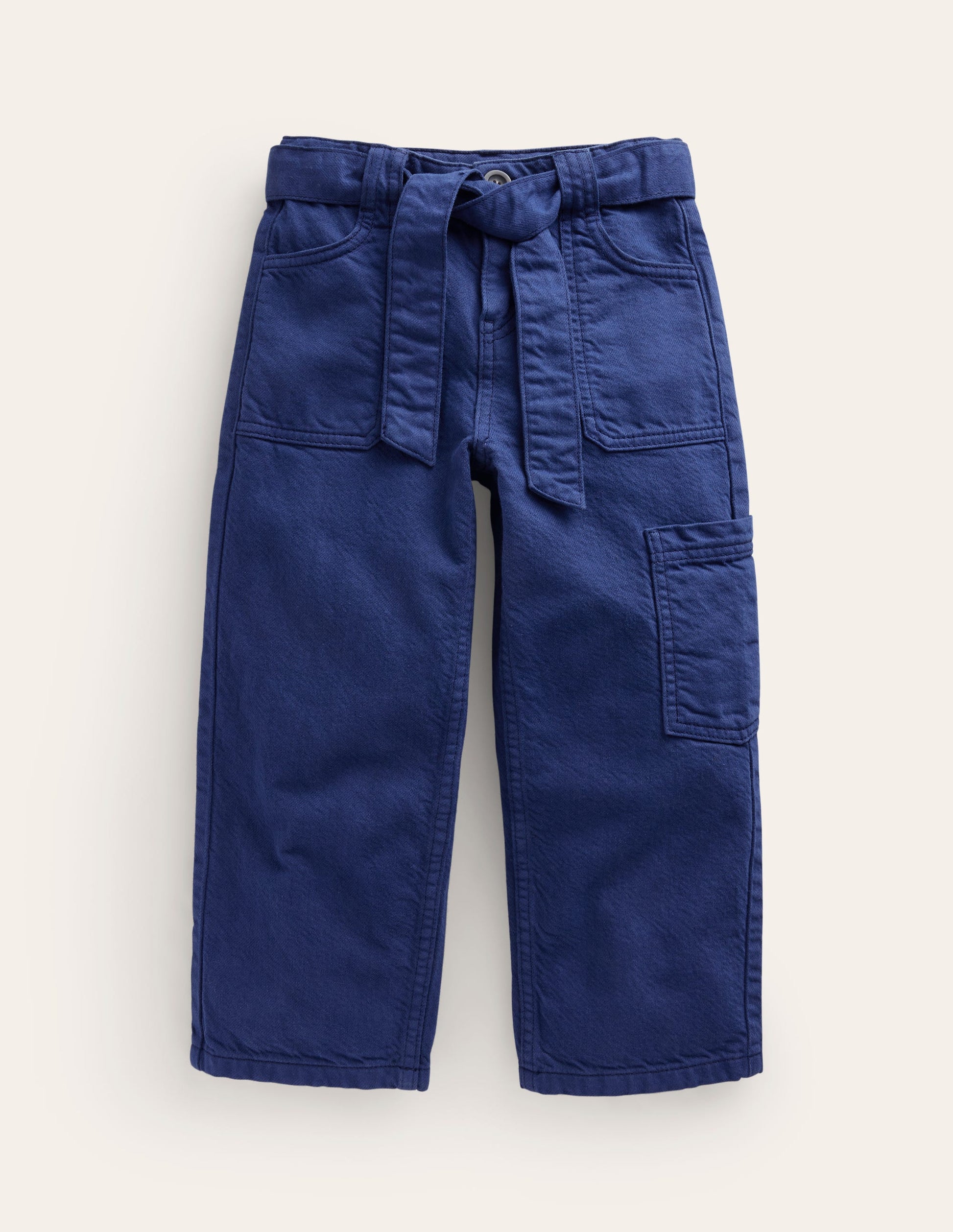 Cargohose mit Bindegürtel-Schuluniform-Marineblau-1
