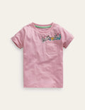 T-Shirt mit Eingrifftasche-Zuckererbse Rosa