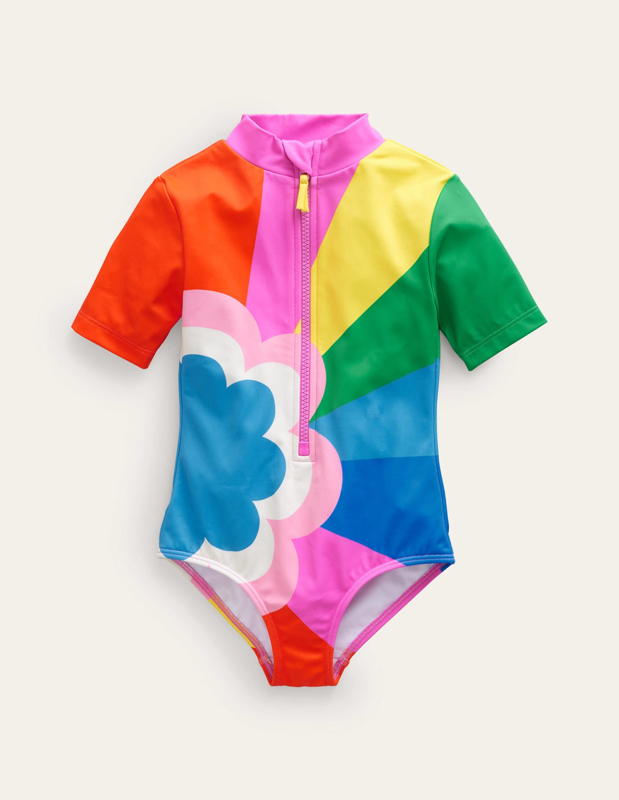 Maillot de bain à manches courtes-Motif Daisy Cloud multi - Image 1