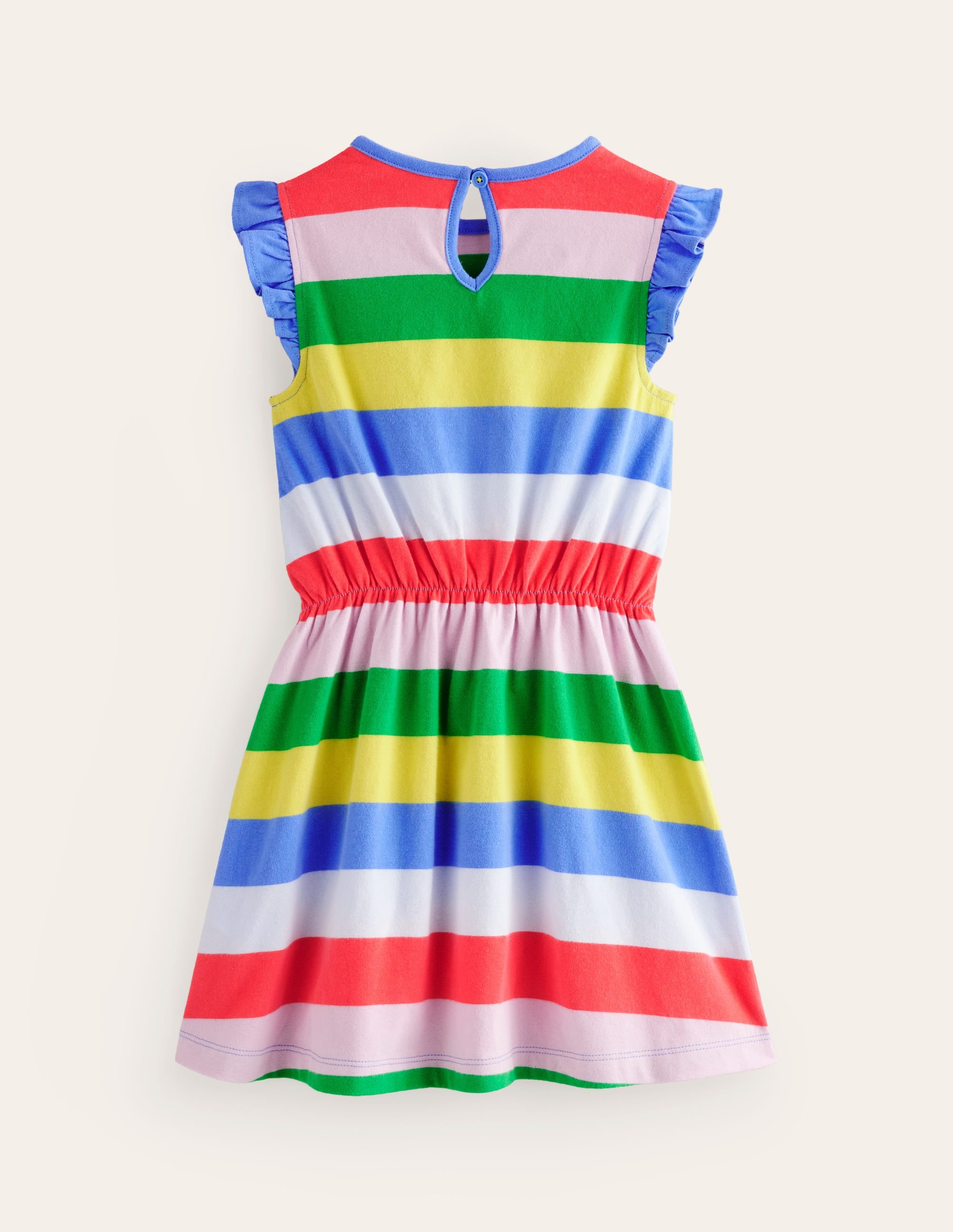 Robe en jersey à manches volantées-Rayé multi - Image 2
