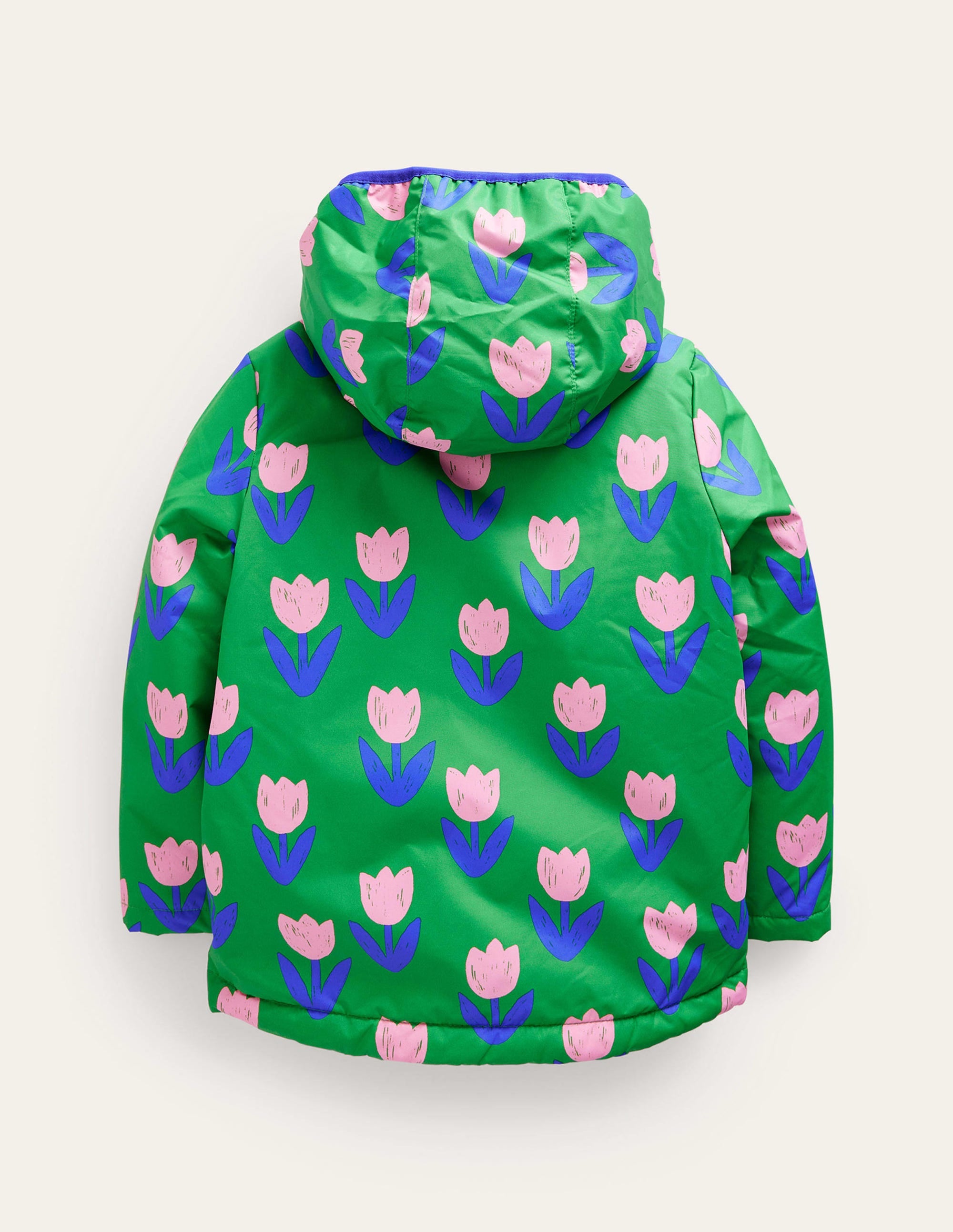 Anorak doublé de jersey-Tulipes vert haricot - Image 2