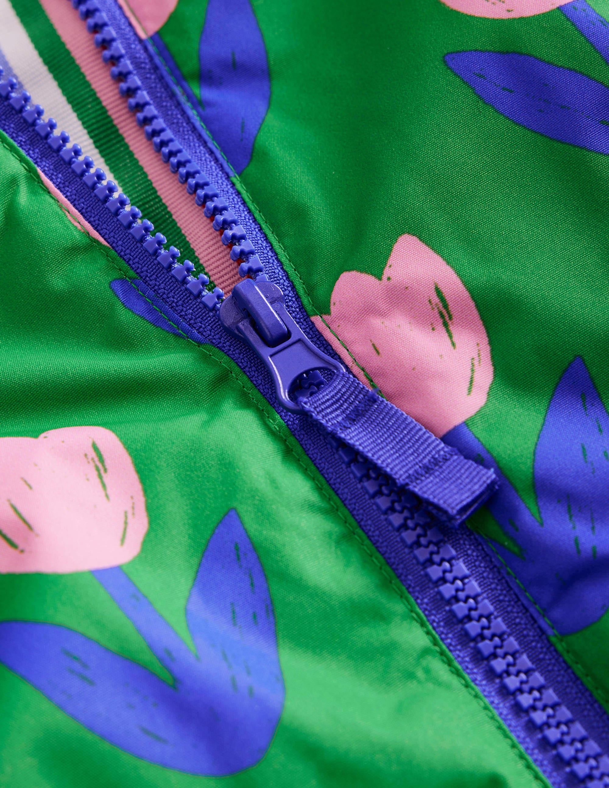Anorak doublé de jersey-Tulipes vert haricot - Image 3