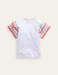 T-shirt à broderie anglaise-Ivoire/multi