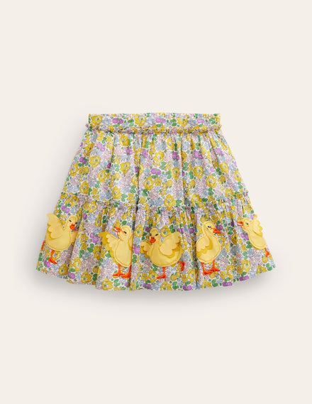 Jupe à appliqué-Motif Chicks Spring Bloom jaune