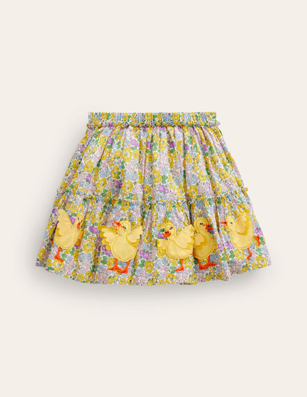 Jupe à appliqué-Motif Chicks Spring Bloom jaune