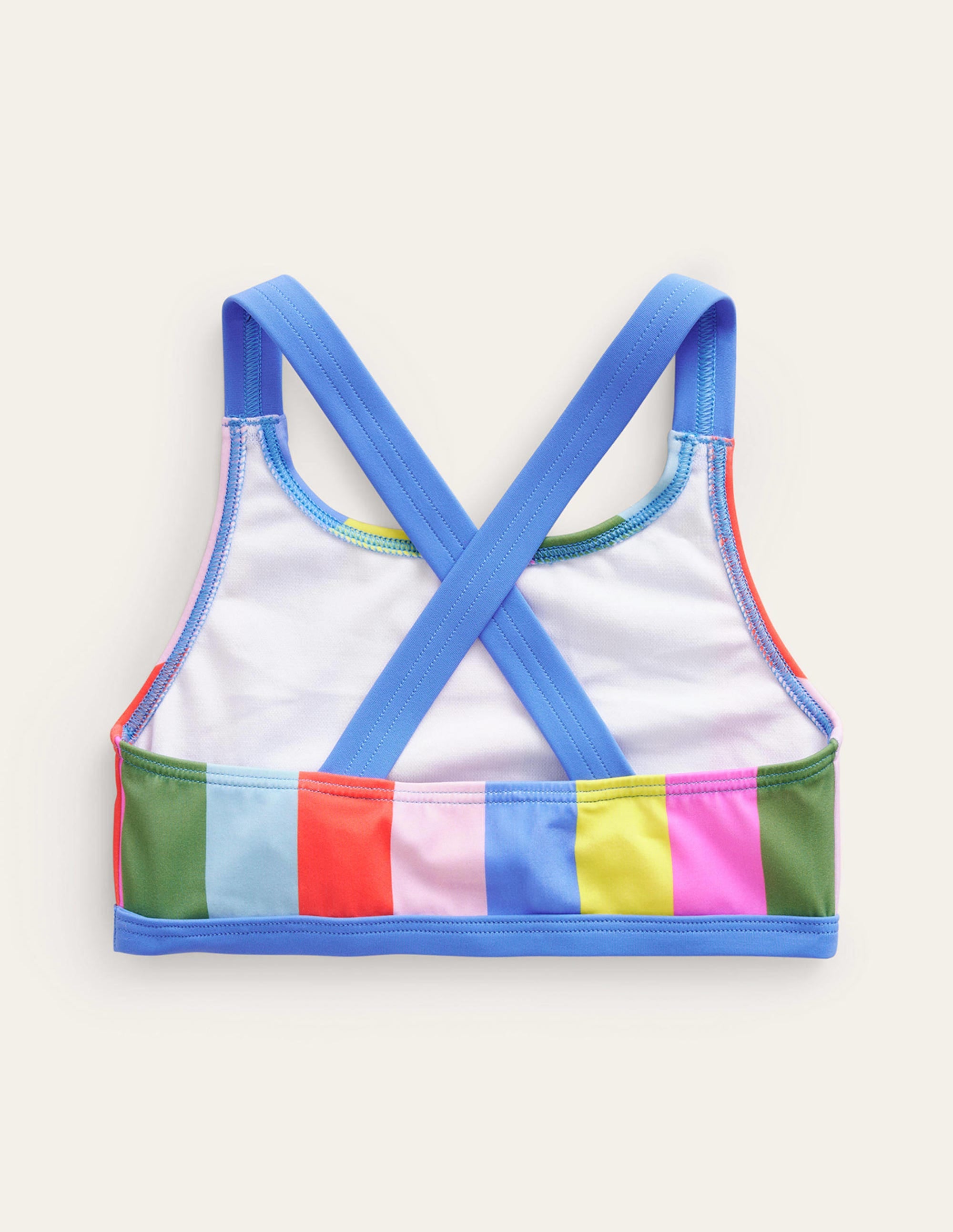 Bikinioberteil mit gekreuzten Rückenträgern-Sanft Bunt Gestreift - Image 2