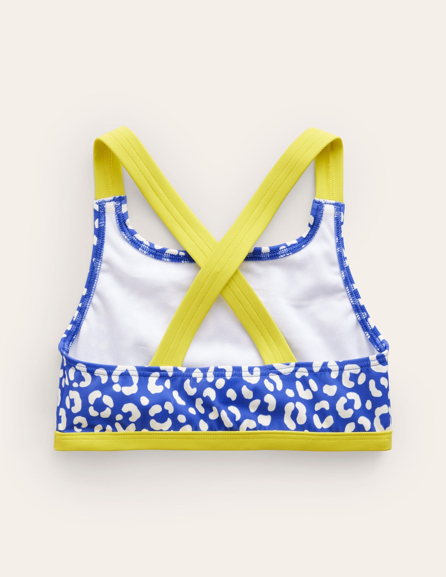 Haut de bikini à dos croisé-Blau Leopard