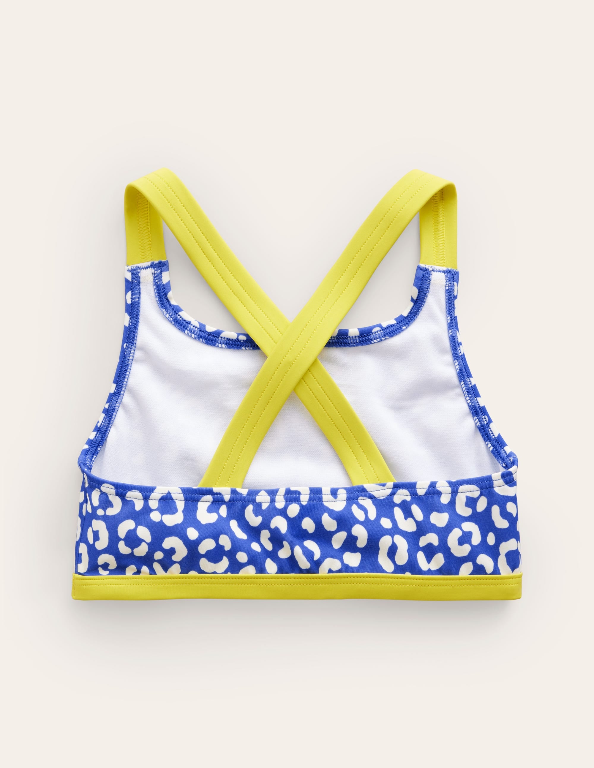 Haut de bikini à dos croisé-Blau Leopard - Image 2