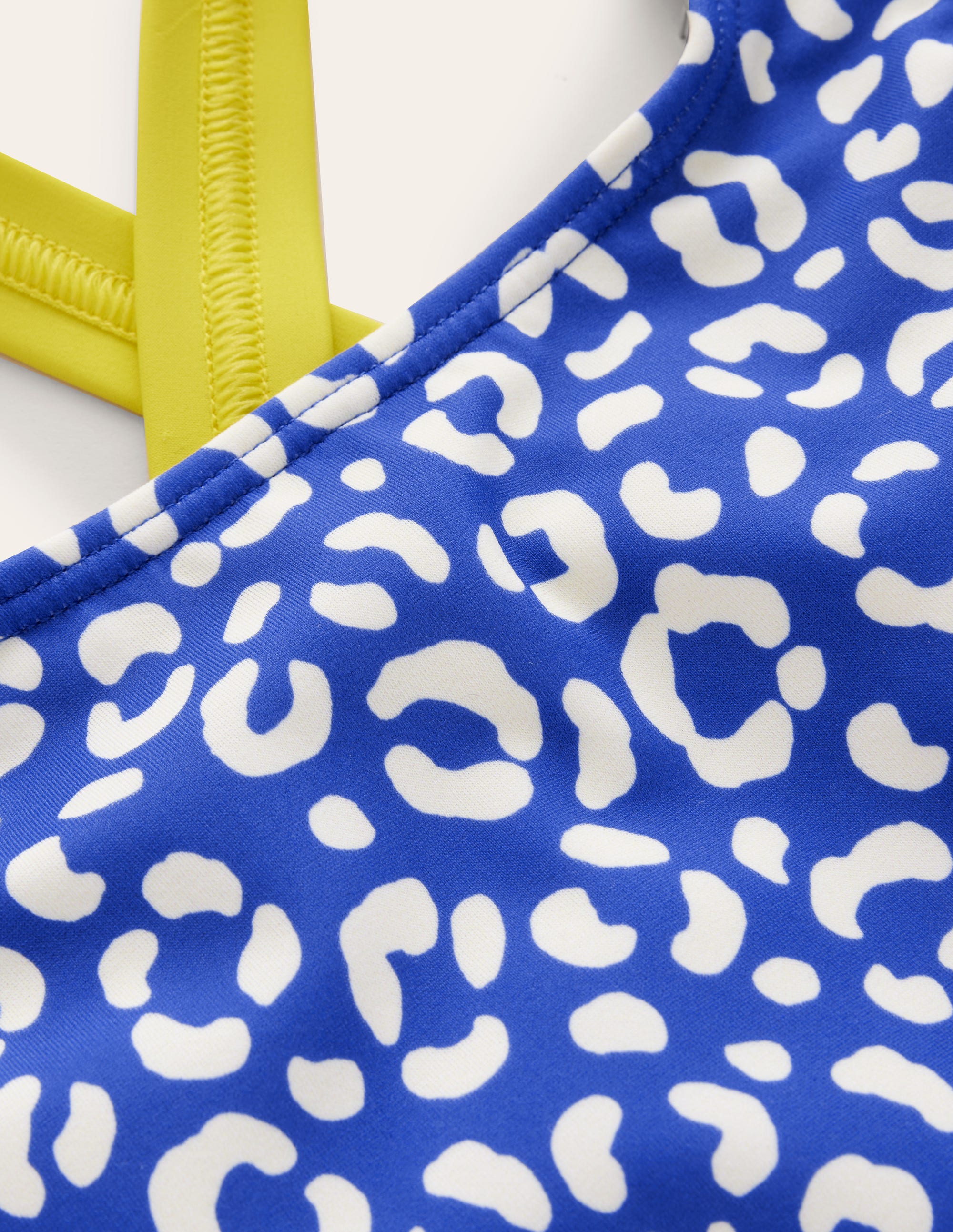 Haut de bikini à dos croisé-Blau Leopard - Image 3