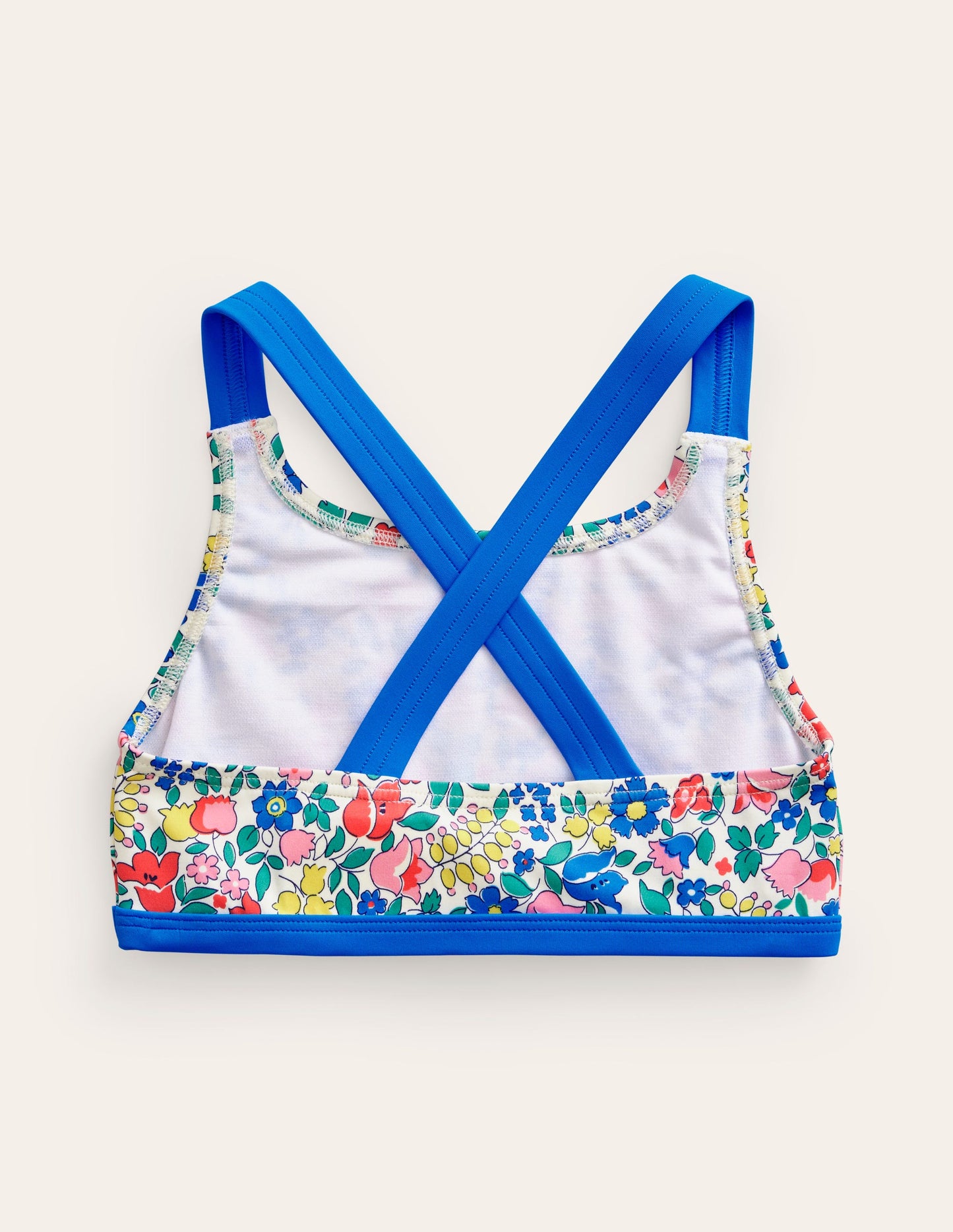 Haut de bikini à dos croisé-Lit de fleurs multi