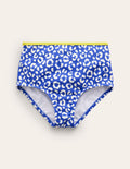 Bas de bikini taille haute-Blau Leopard